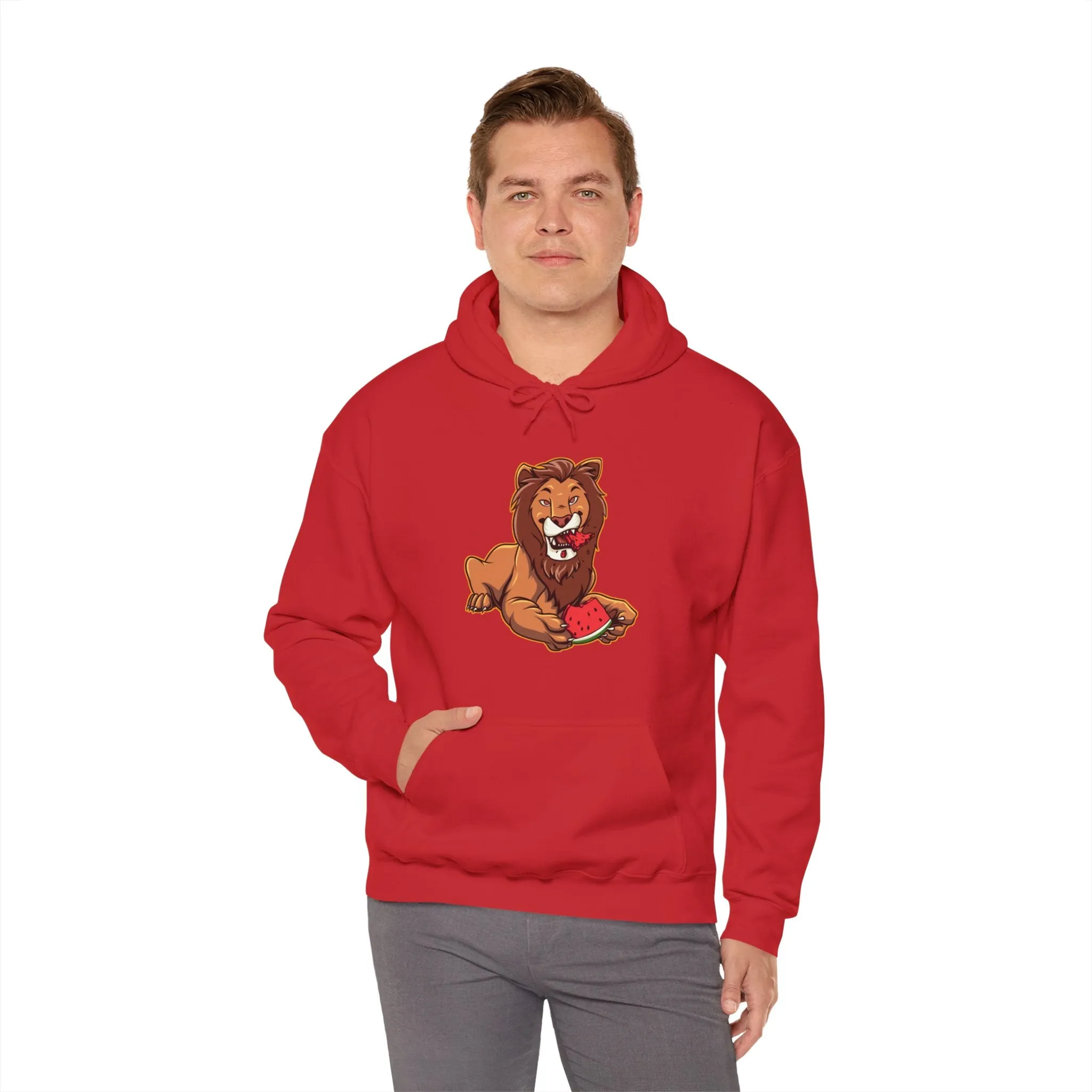 Lion Eating Watermelon Hoodie