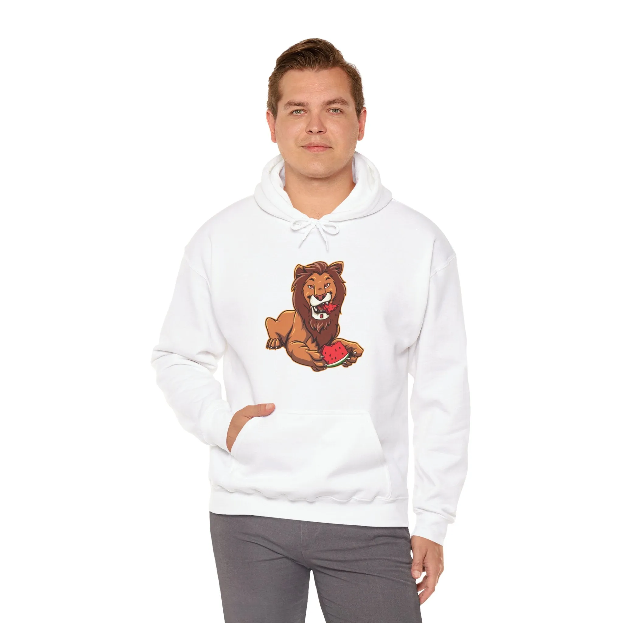 Lion Eating Watermelon Hoodie
