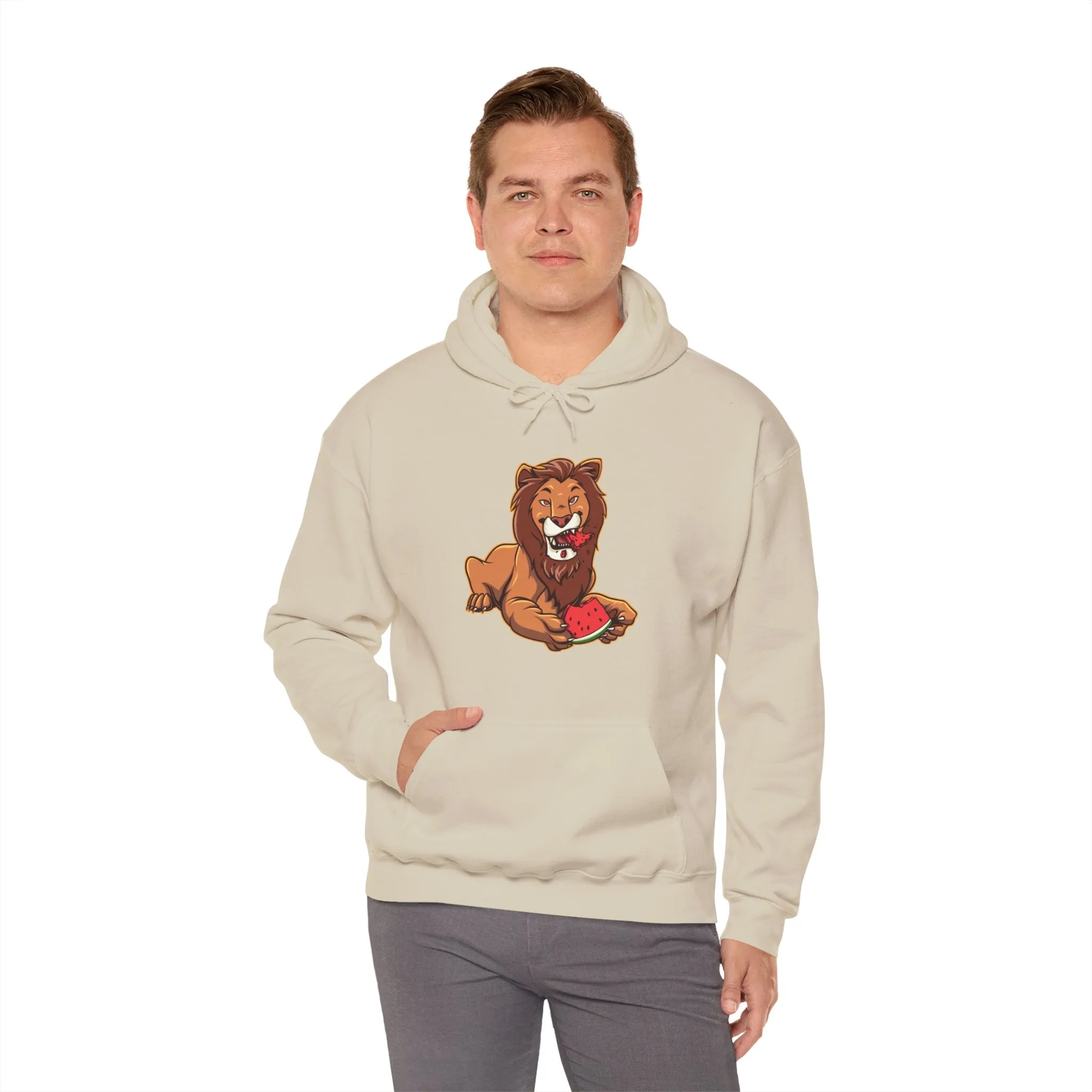 Lion Eating Watermelon Hoodie