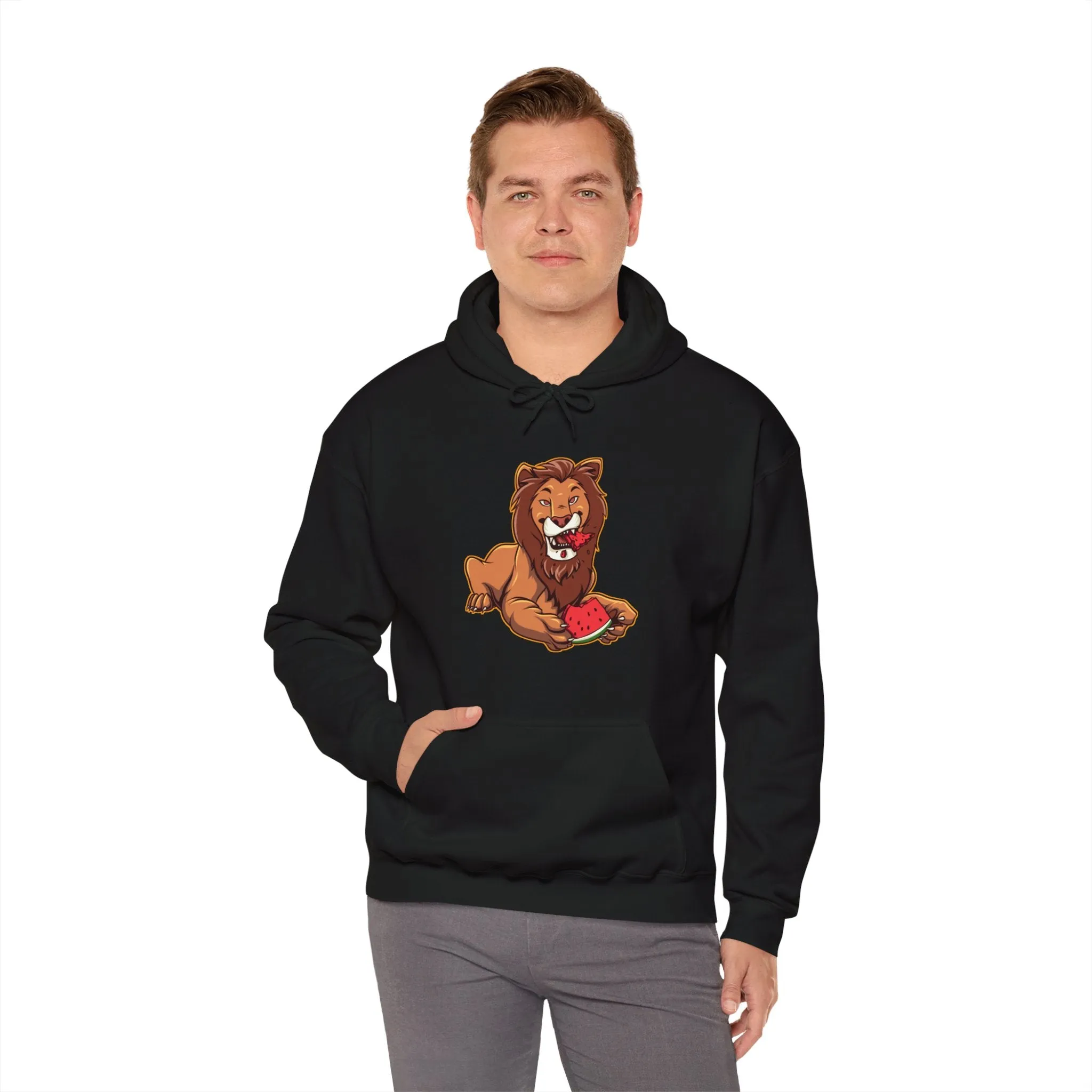 Lion Eating Watermelon Hoodie