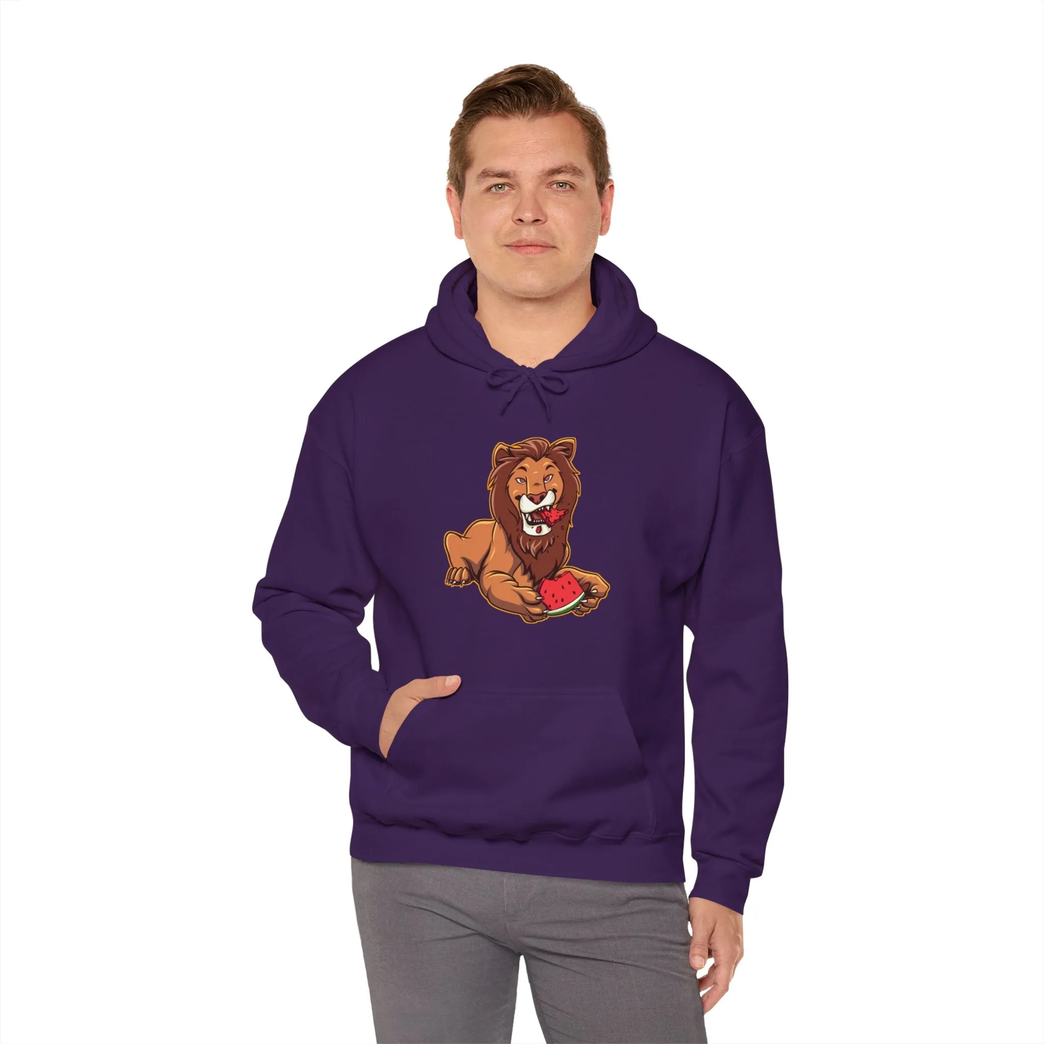 Lion Eating Watermelon Hoodie