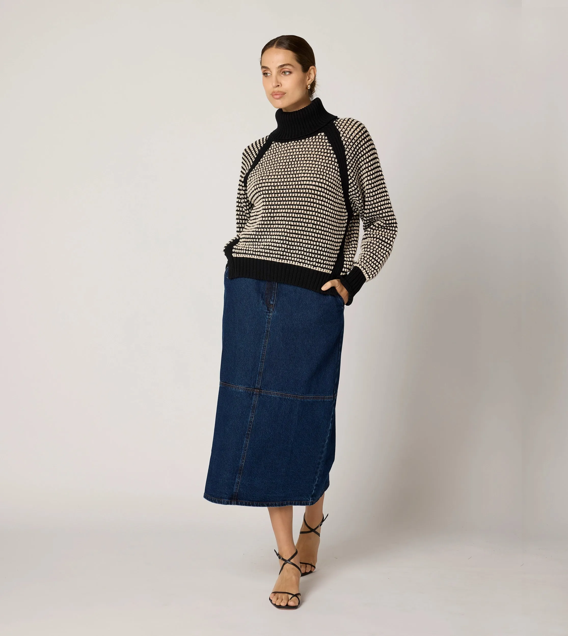 Madison Sweater | Black/Ivory