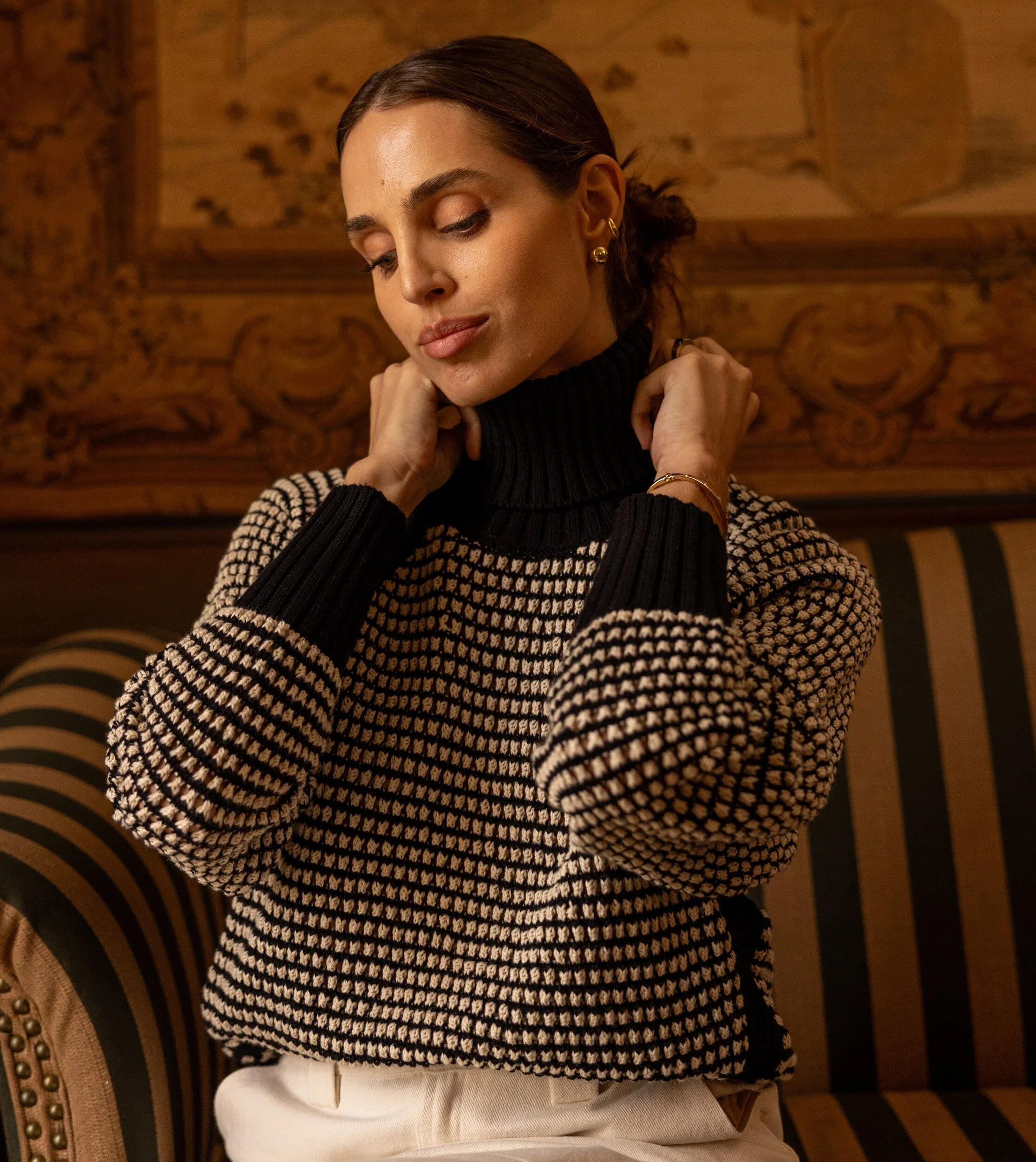 Madison Sweater | Black/Ivory