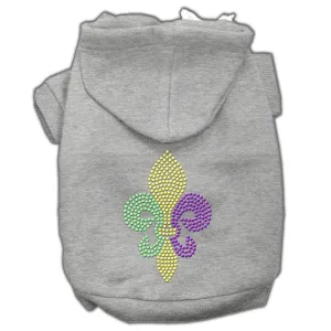 Mardi Gras Fleur De Lis Rhinestone Hoodies Grey Xs (8)
