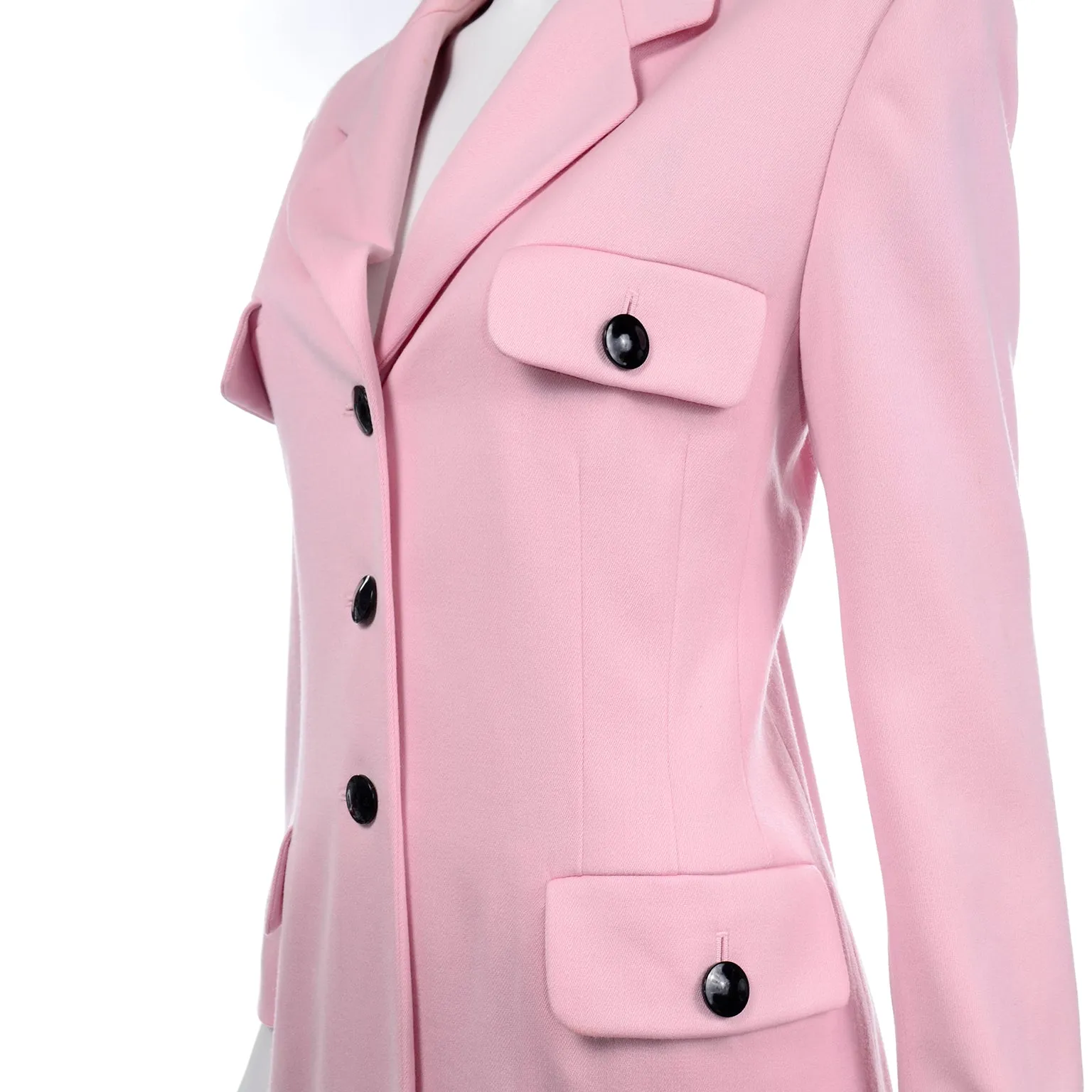 Margaretha Ley Escada Vintage Pink Longline Blazer Jacket