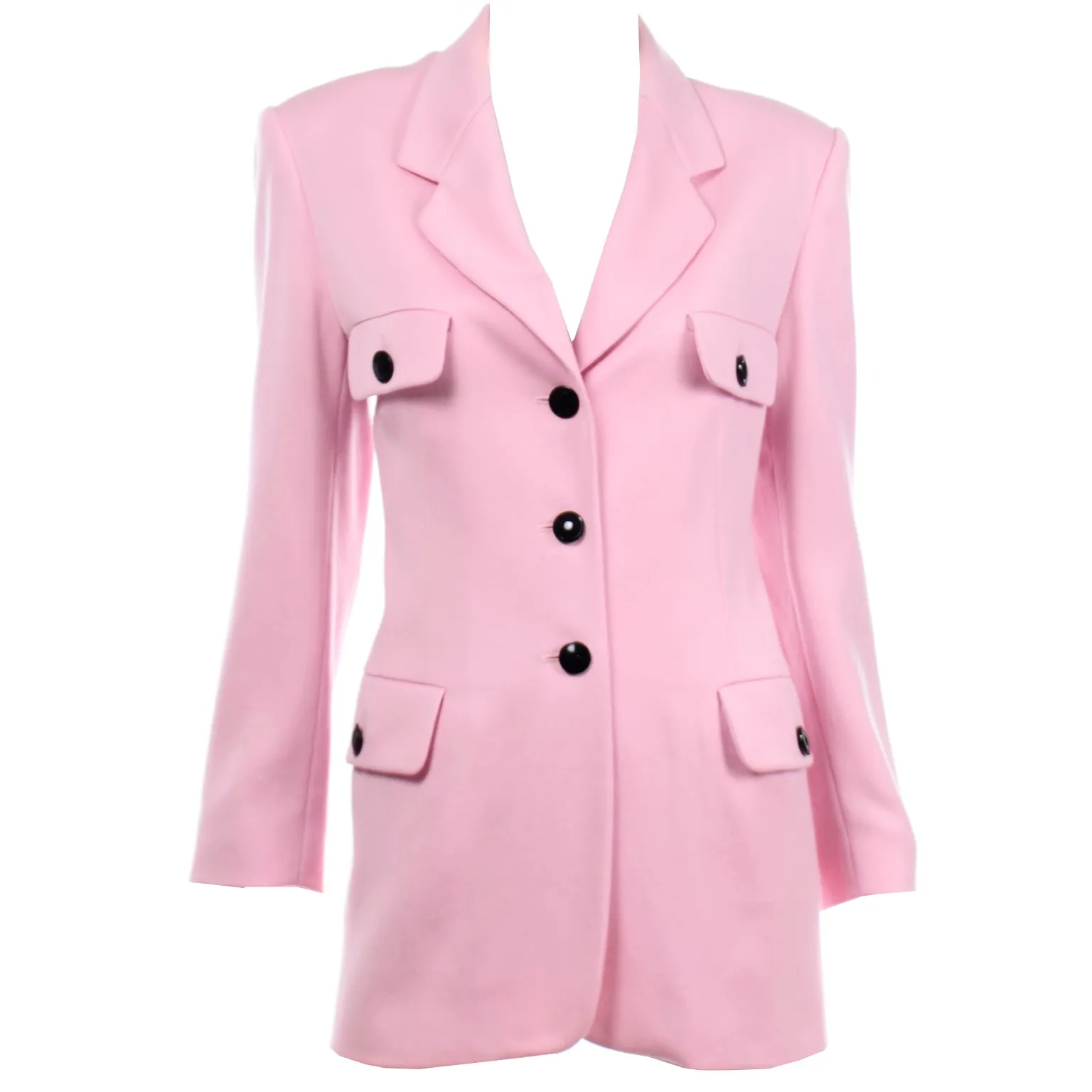 Margaretha Ley Escada Vintage Pink Longline Blazer Jacket