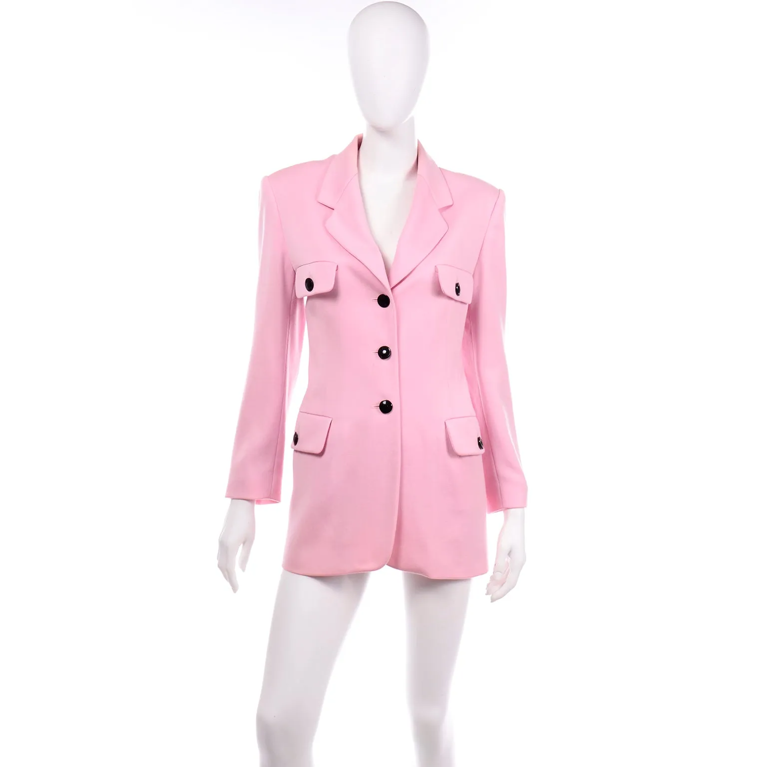 Margaretha Ley Escada Vintage Pink Longline Blazer Jacket