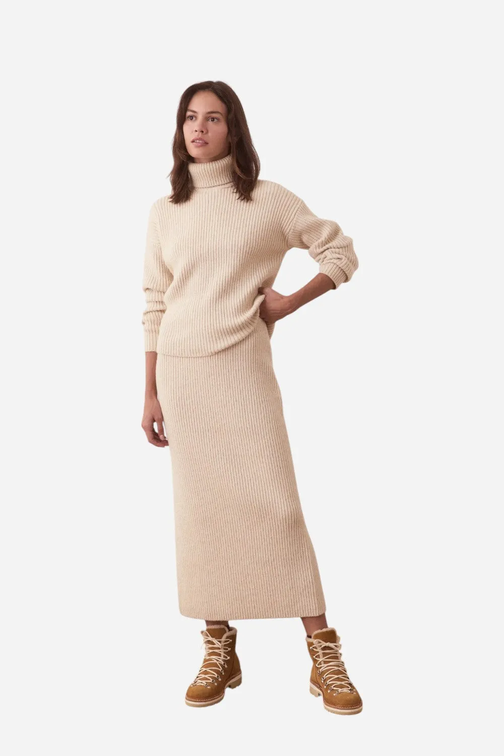 Marine Layer Isla Sweater Skirt in Cream