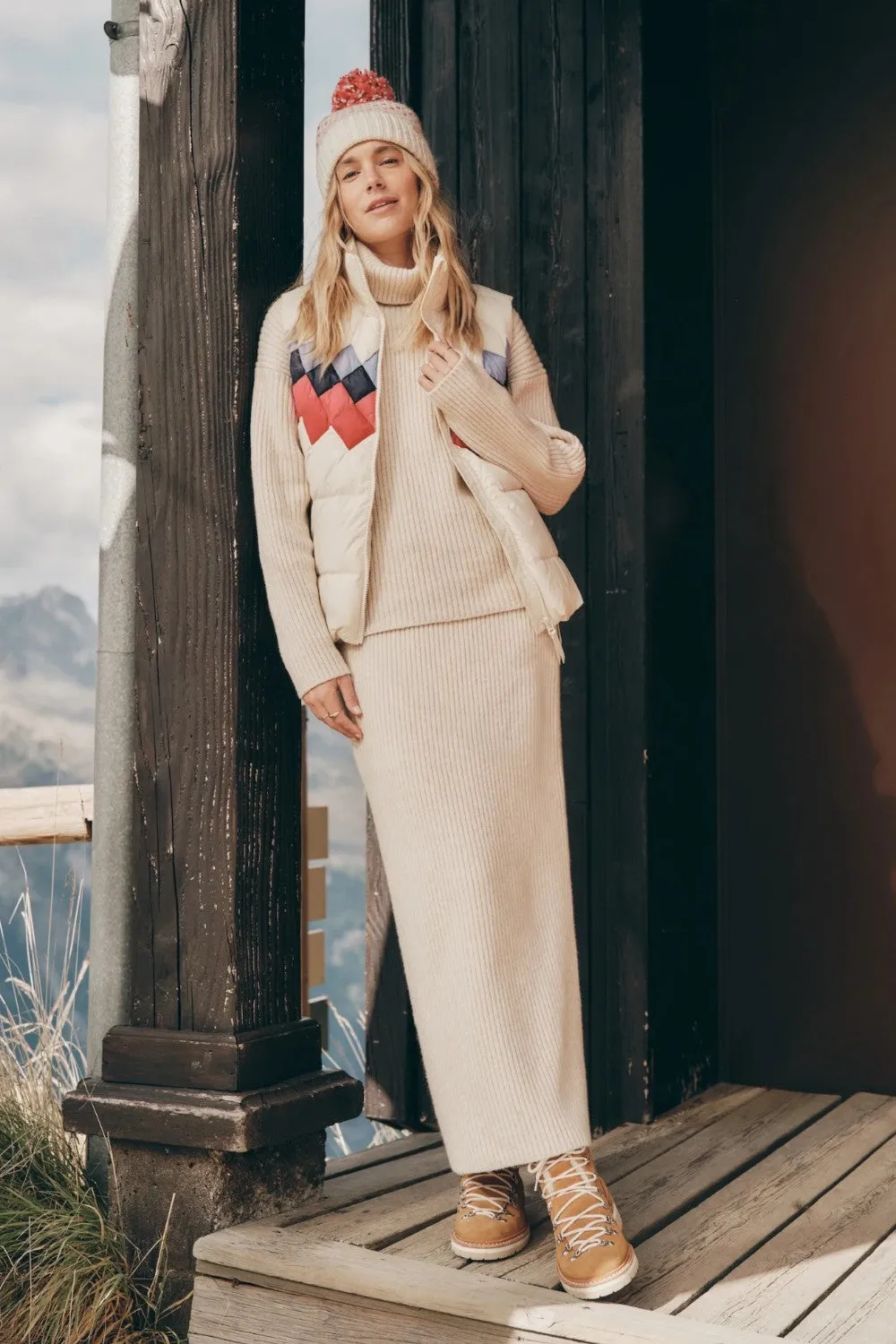 Marine Layer Isla Sweater Skirt in Cream