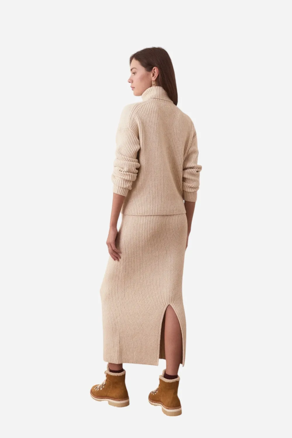 Marine Layer Isla Sweater Skirt in Cream