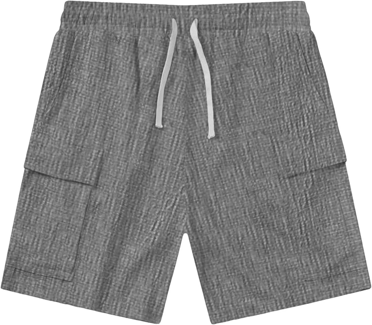 Mens Summer Casual Shorts Textured Solid Color Lightweight Combat Cozy Daily Pants Pull On Quick Dry Beach Vacation Bermuda