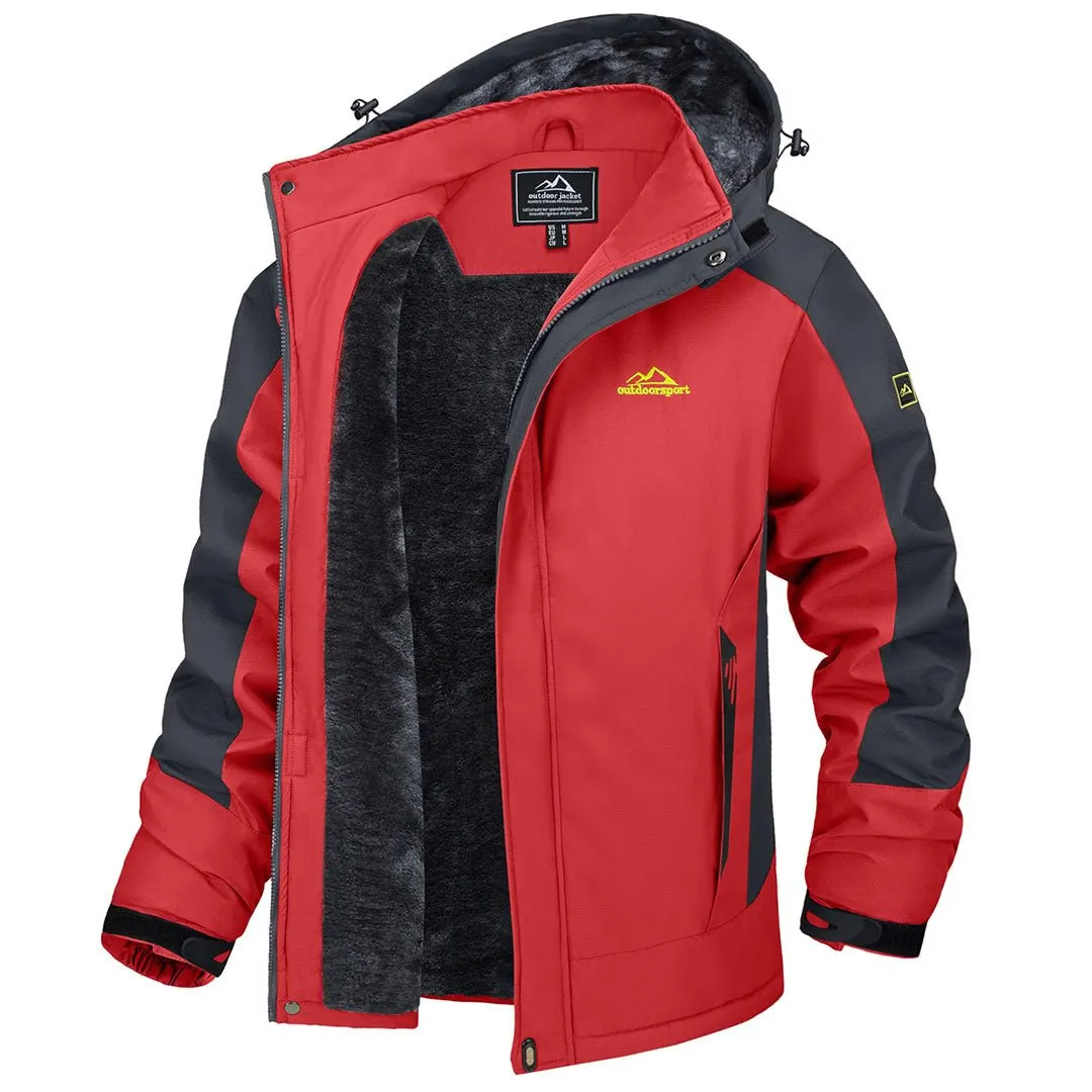 Men's Winter Ski Jacket Waterproof Coats Warm Fleece Raincoats