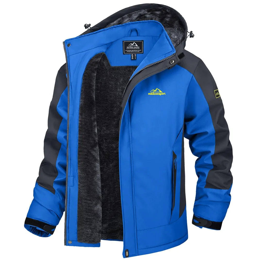 Men's Winter Ski Jacket Waterproof Coats Warm Fleece Raincoats