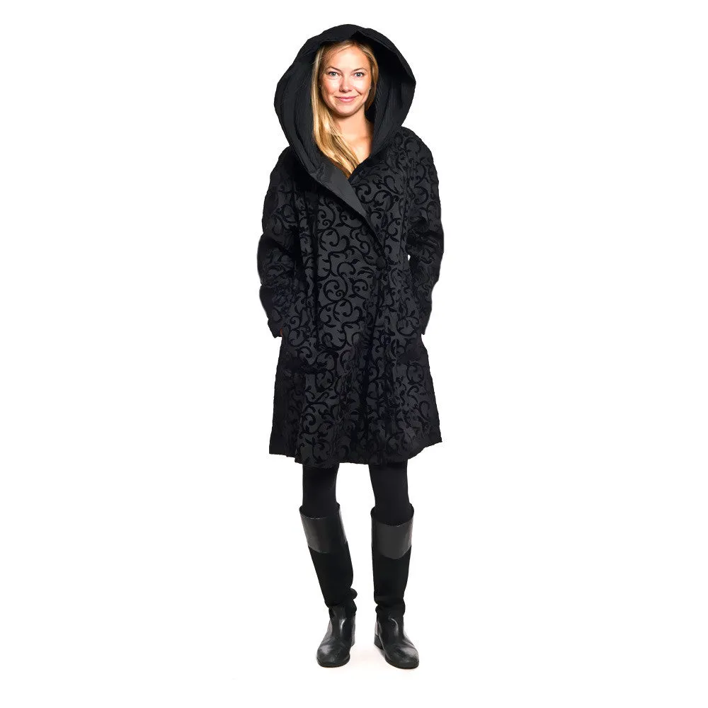 Mycra Pac Raincoat Short Donatella Black Scroll