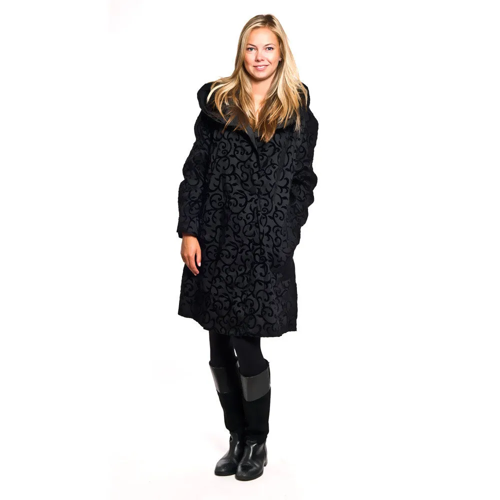 Mycra Pac Raincoat Short Donatella Black Scroll