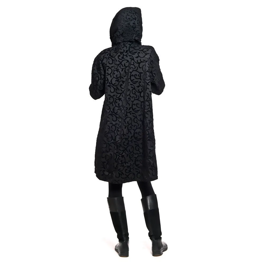 Mycra Pac Raincoat Short Donatella Black Scroll