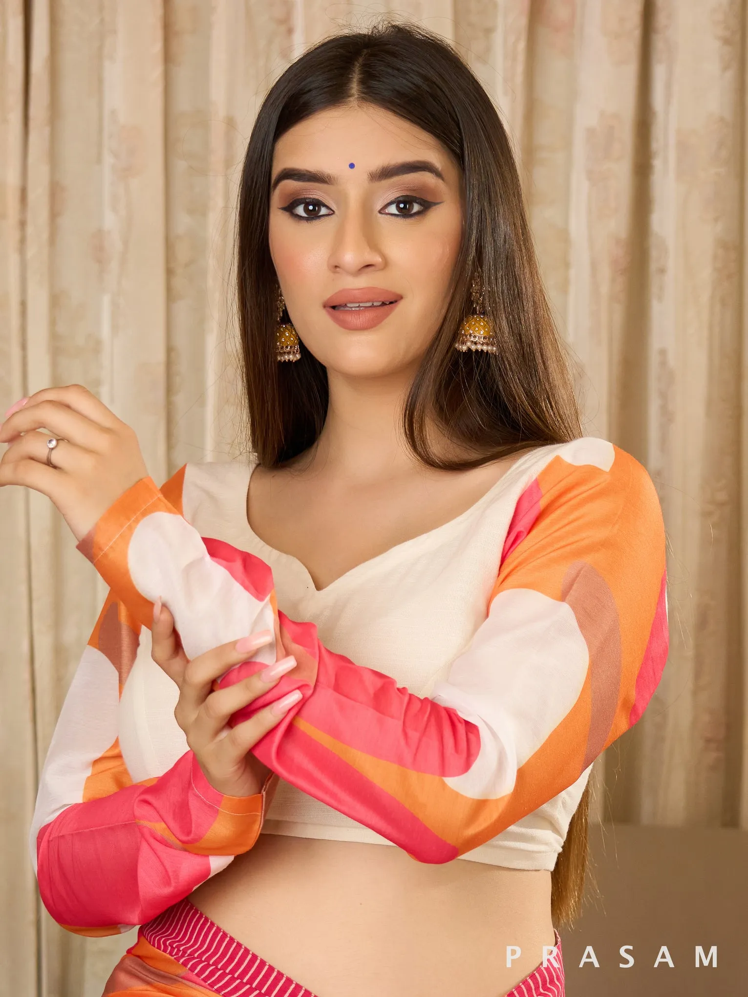 Naqsha - Abstract Print Chanderi Blouse