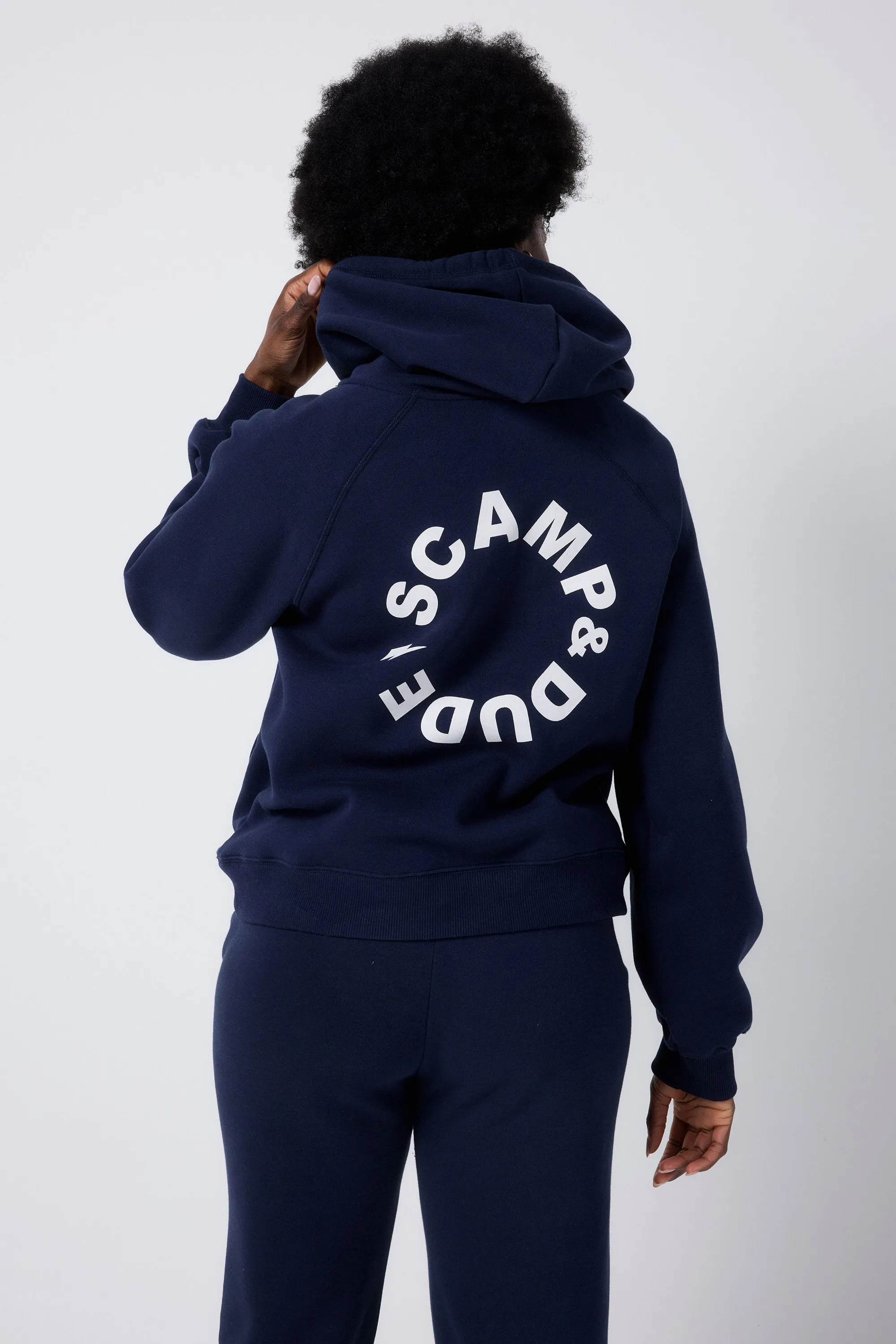 Navy Scamp & Dude Logo Relaxed Hoodie