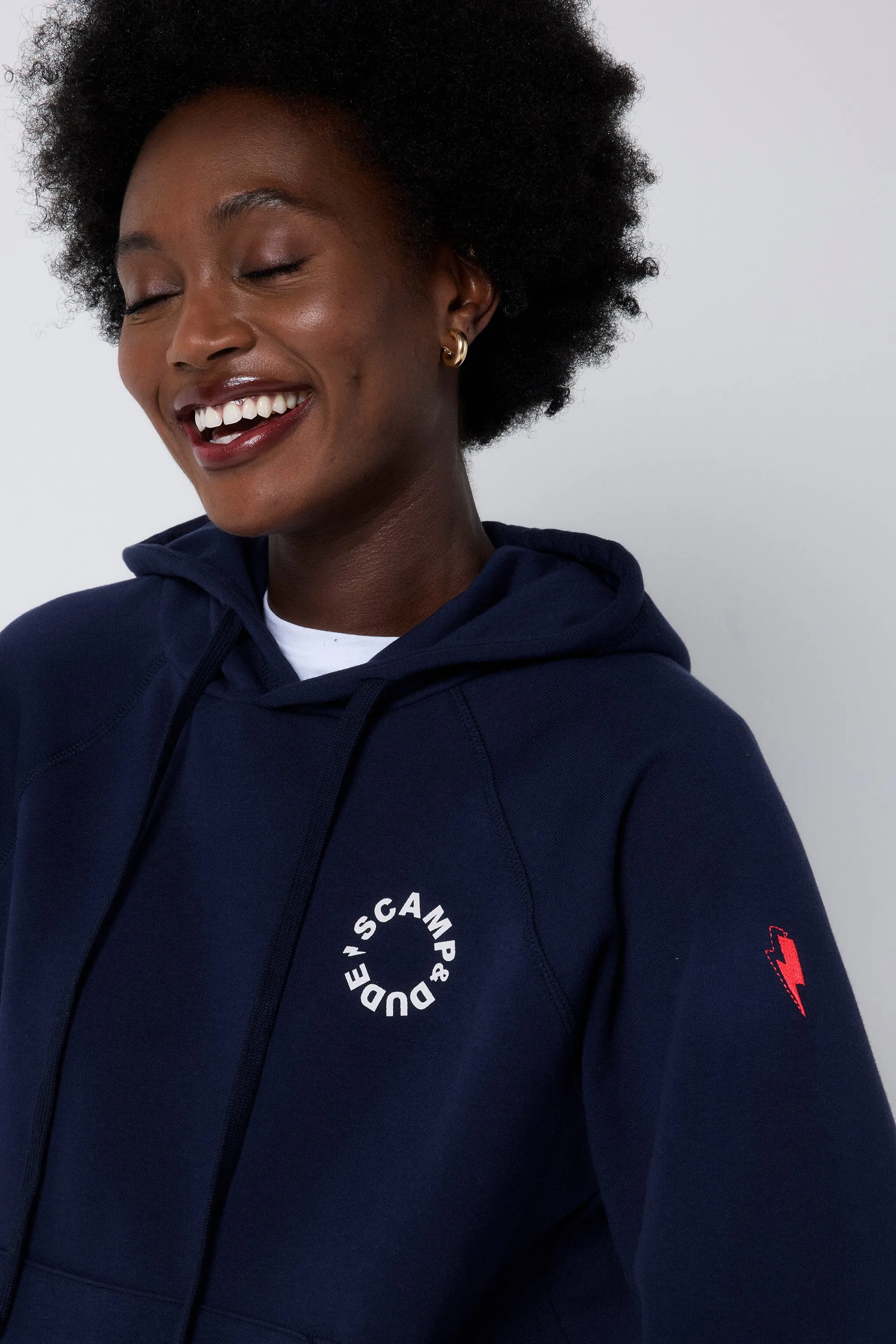 Navy Scamp & Dude Logo Relaxed Hoodie