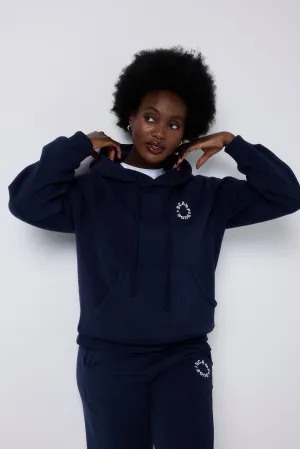 Navy Scamp & Dude Logo Relaxed Hoodie