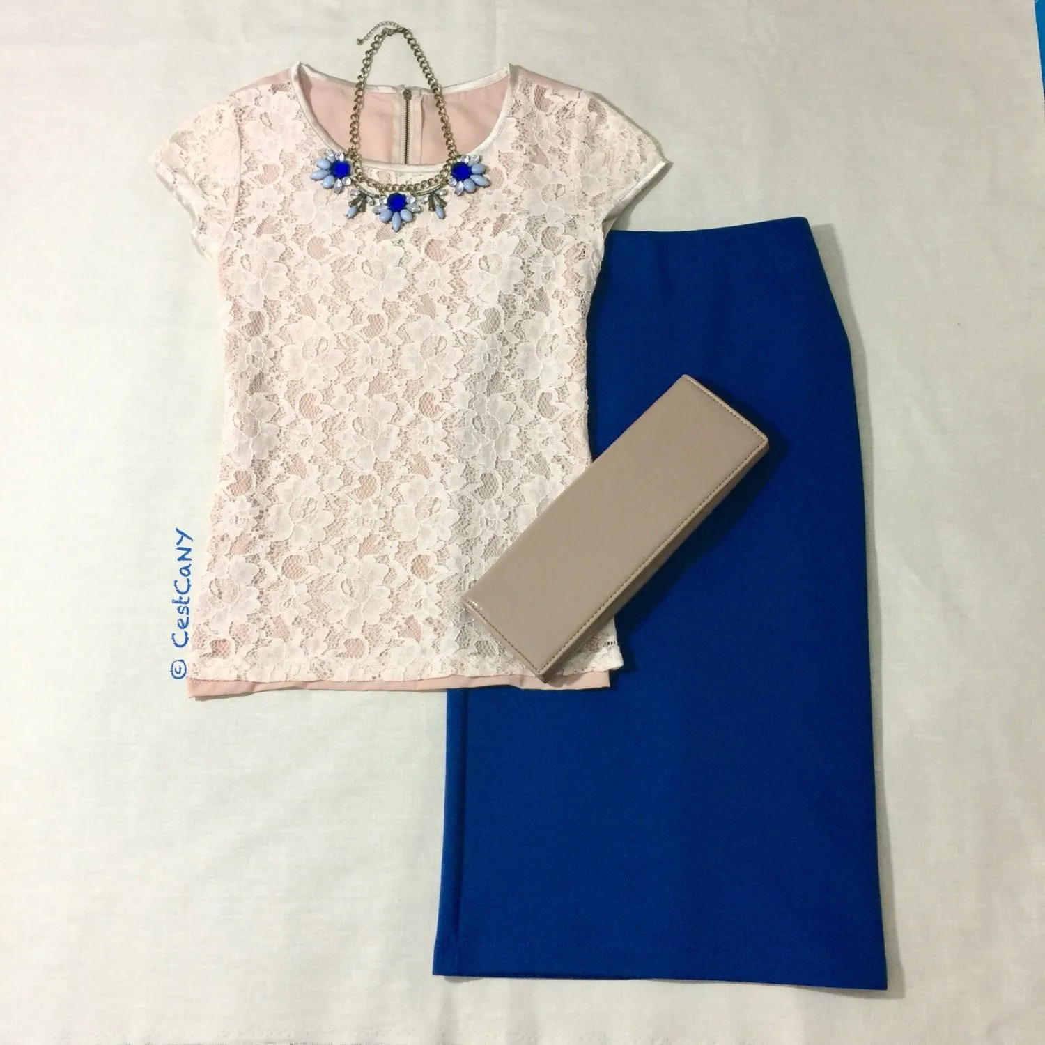 Nelly Beige Lace Top