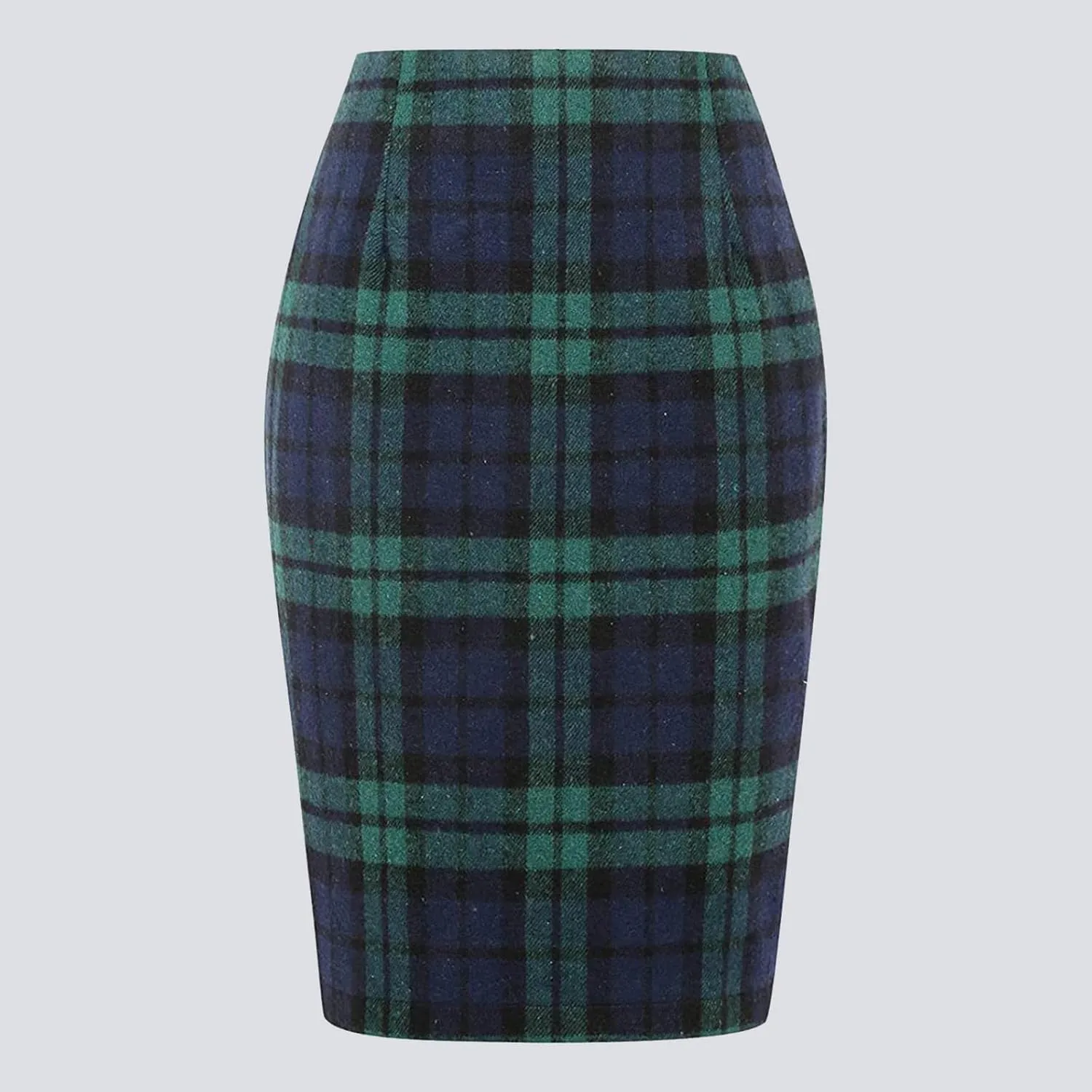 Pencil Skirt Women Pencil Plaid Skirts for Women Fall Winter High Waisted Bodycon Knee Length Wool Midi Skirt