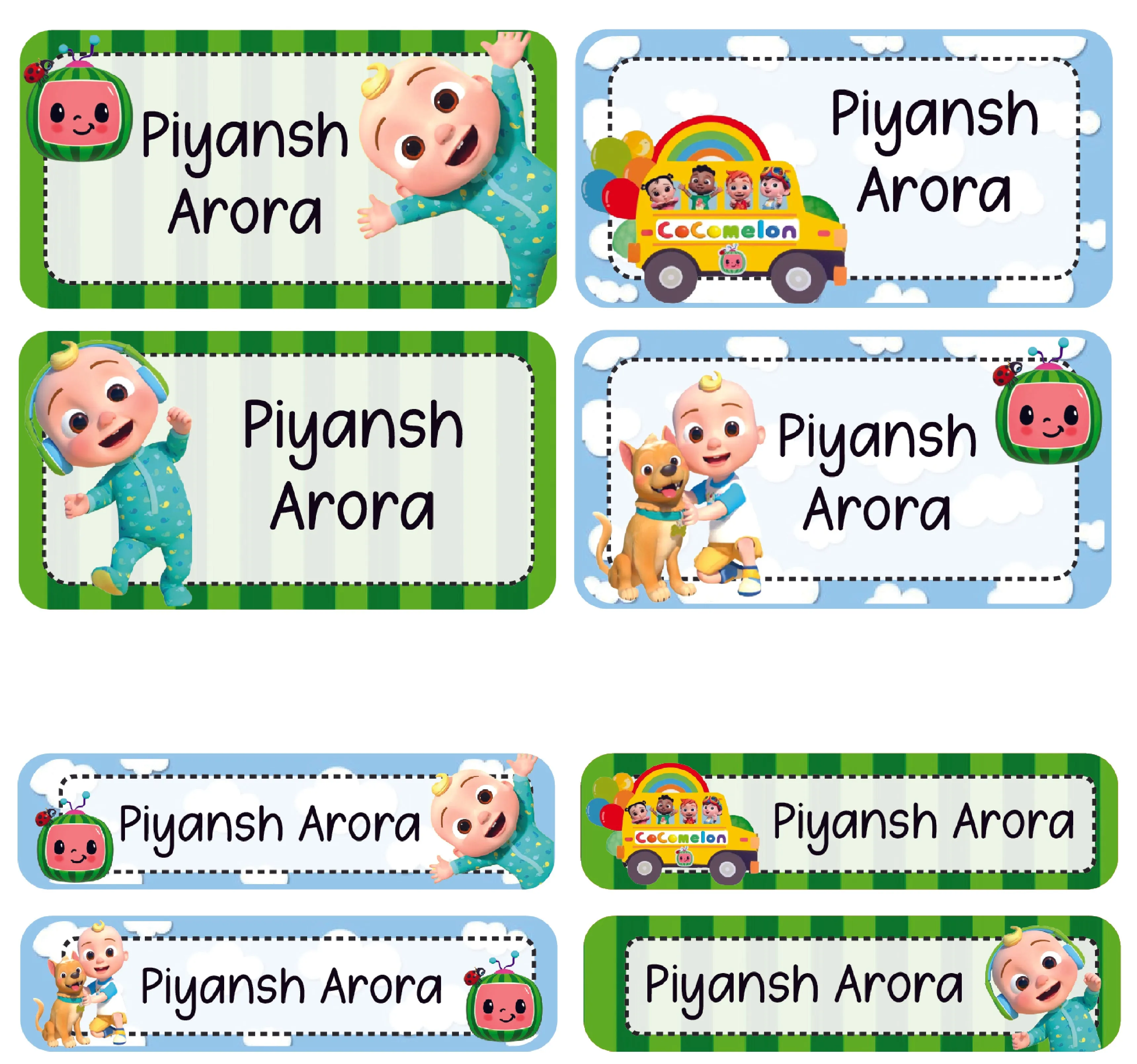 Personalized Rectangular Name Labels