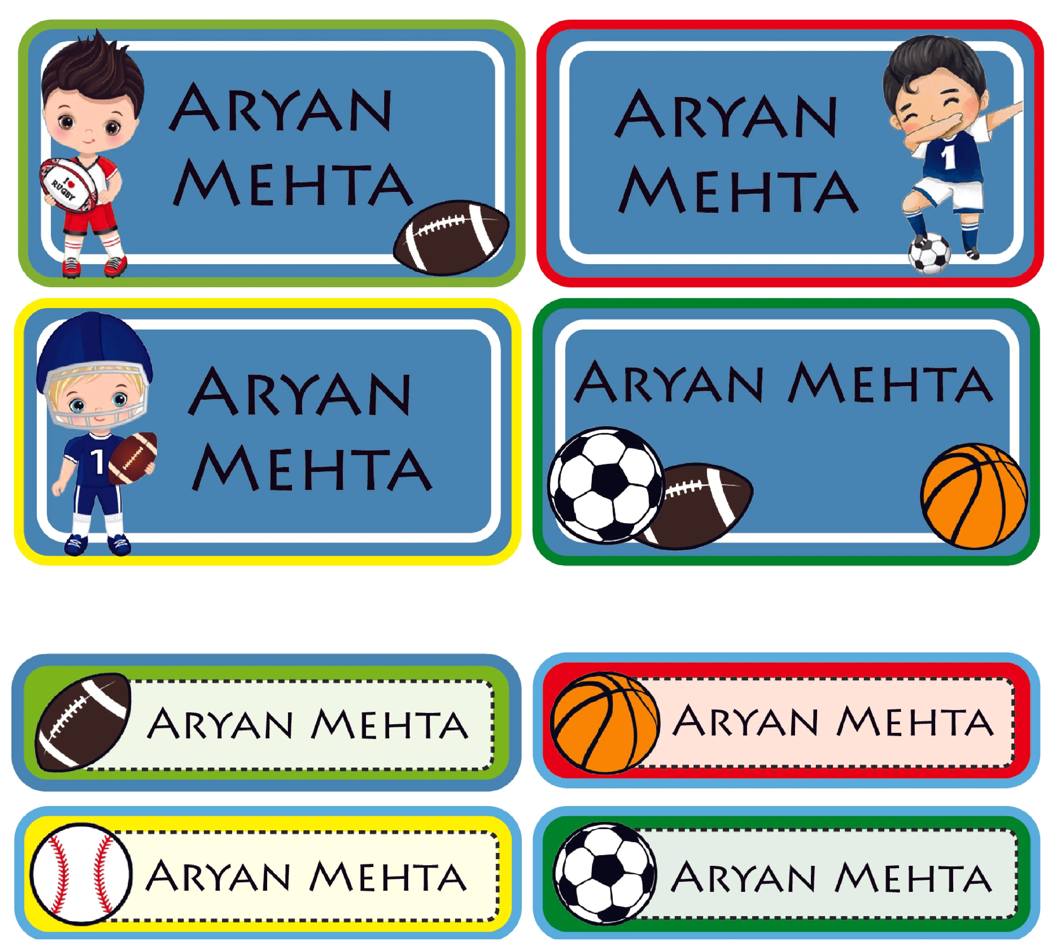 Personalized Rectangular Name Labels