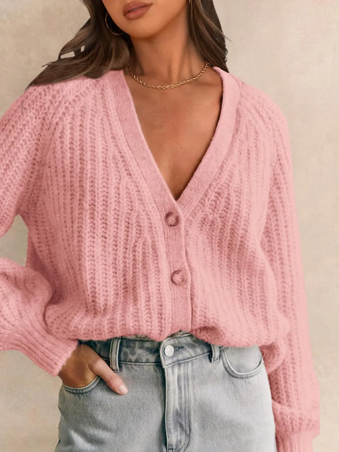 PRETTYGARDEN Womens Sweaters 2025 Long Sleeve Open Front Chunky Cardigan Sweaters for Women Dressy Short Cardigans