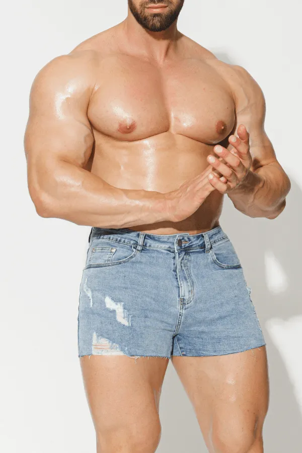 Rockstar Denim Raw Cut Short Shorts - Light Wash