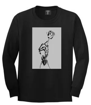 Skeleton Hand Rose Long Sleeve T-Shirt