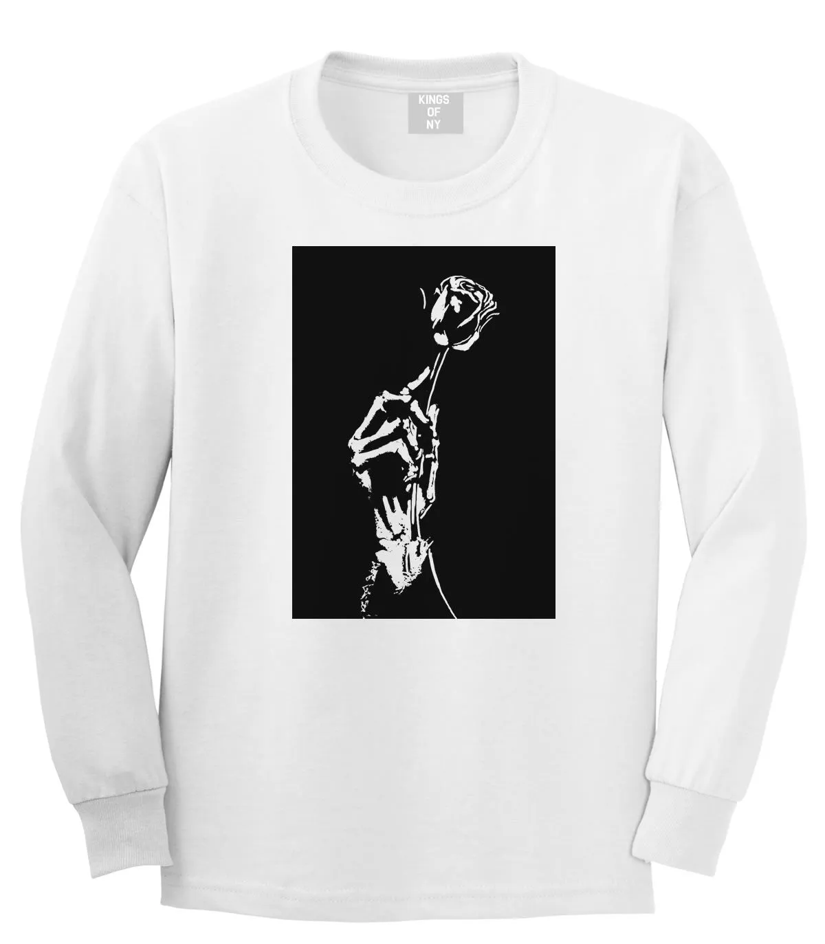 Skeleton Hand Rose Long Sleeve T-Shirt