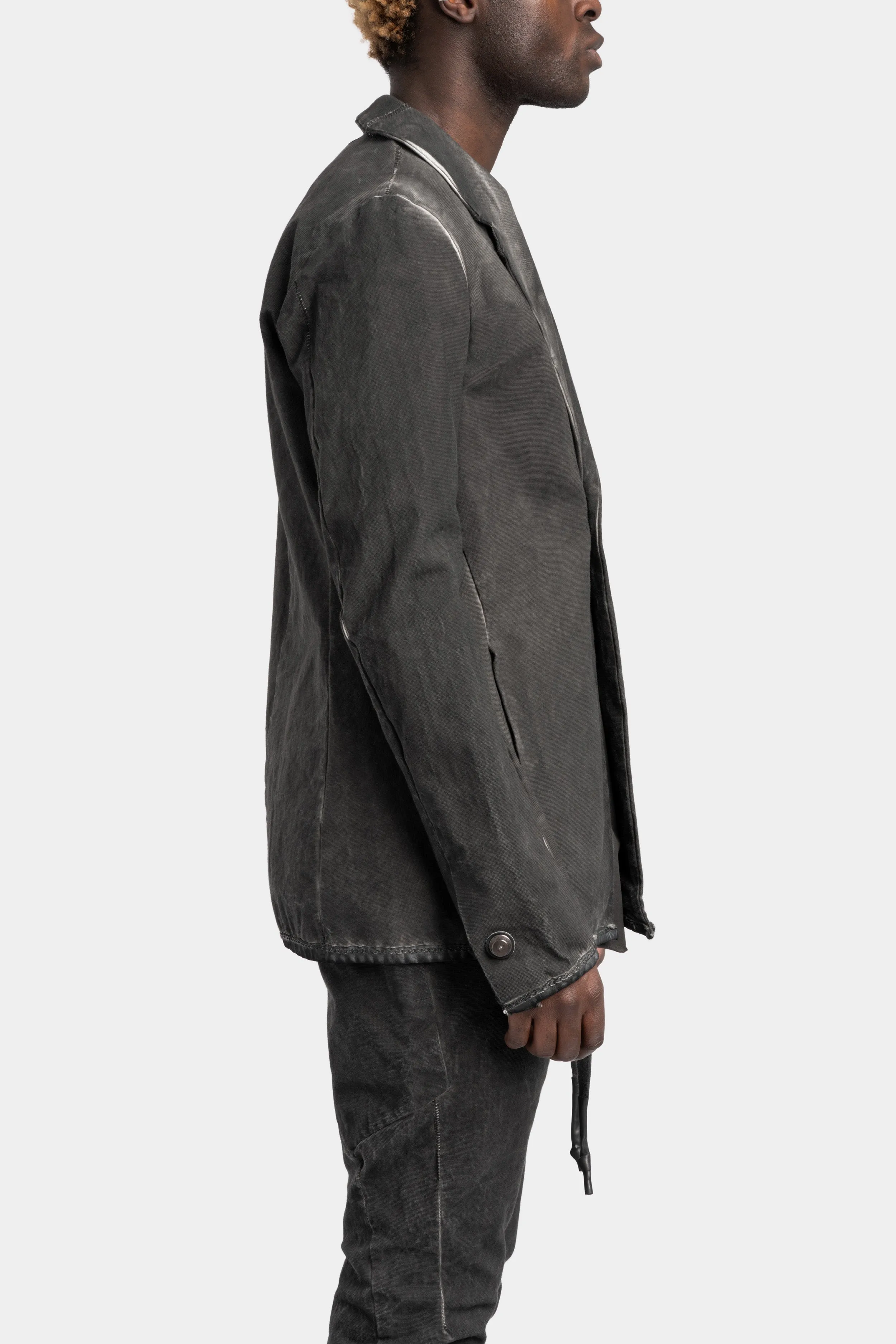 Structured cotton blazer, Cold dyed grey
