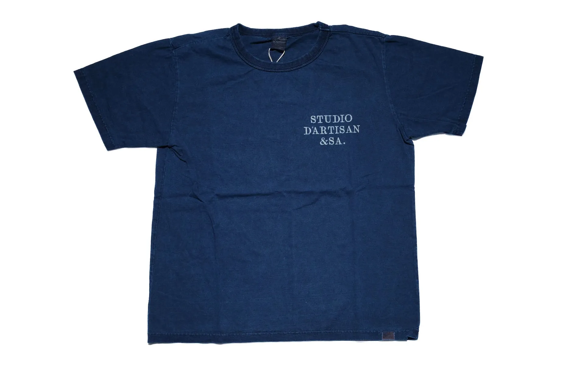Studio D'Artisan 6oz "Denim Master" Natural Indigo Dyed Tee (Genuine Indigo)