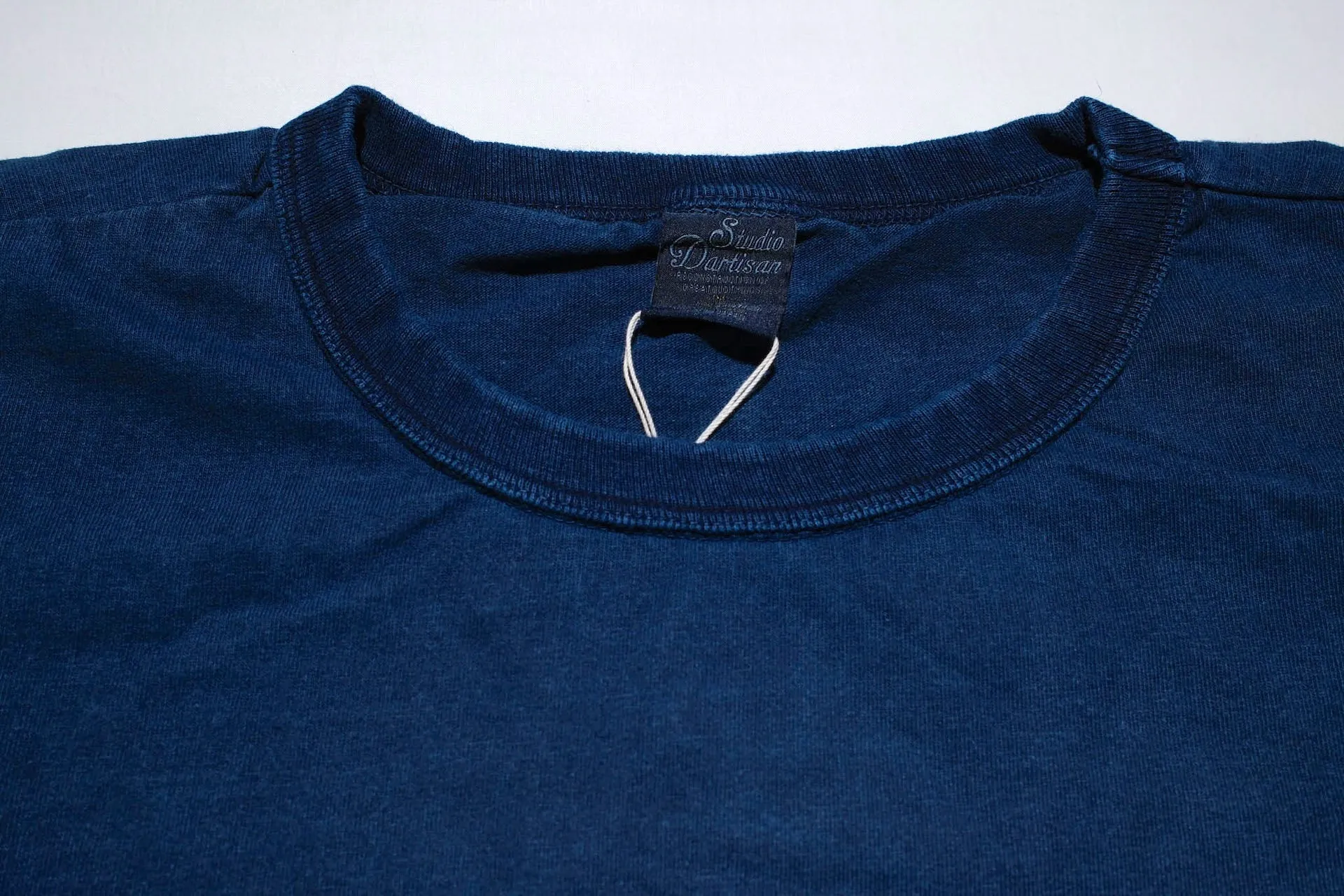 Studio D'Artisan 6oz "Denim Master" Natural Indigo Dyed Tee (Genuine Indigo)