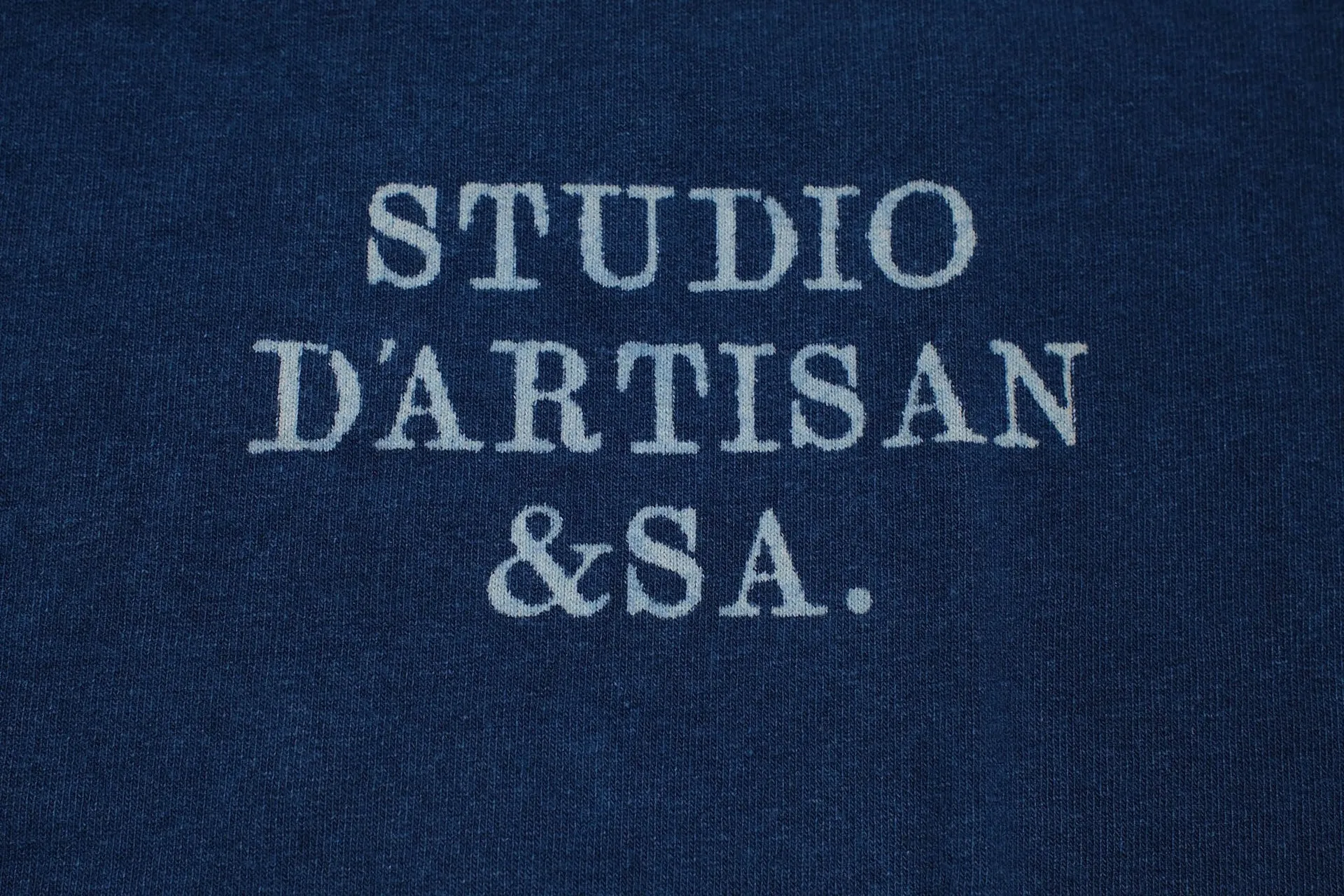 Studio D'Artisan 6oz "Denim Master" Natural Indigo Dyed Tee (Genuine Indigo)