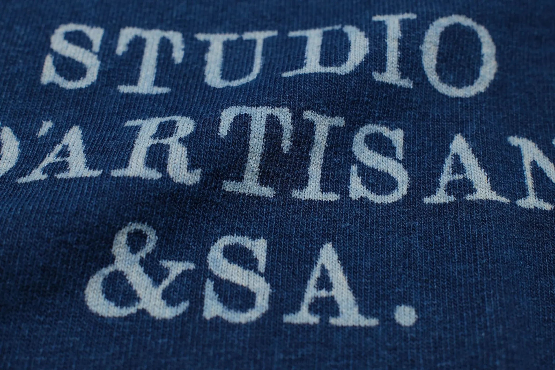 Studio D'Artisan 6oz "Denim Master" Natural Indigo Dyed Tee (Genuine Indigo)