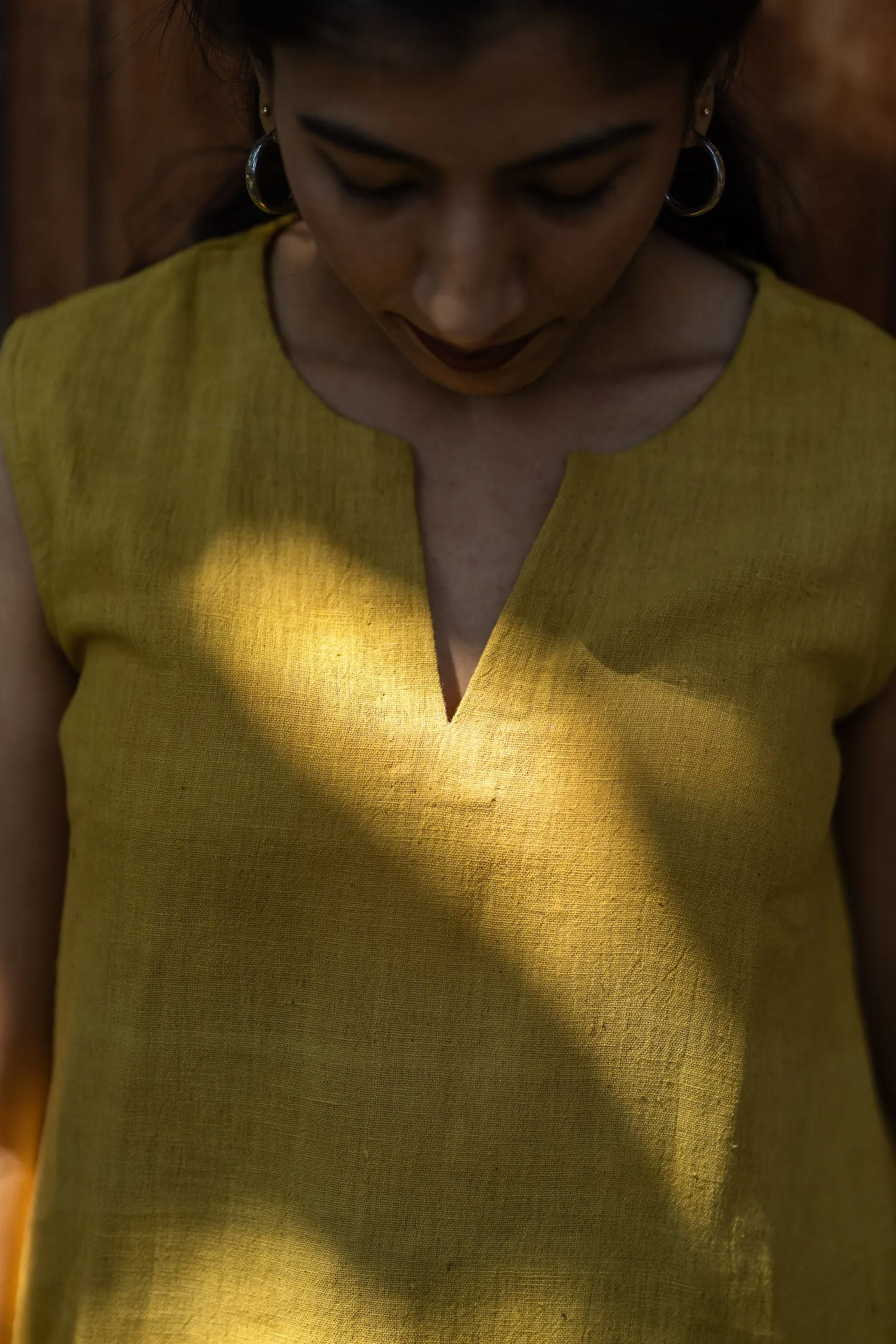 Studio Itiha Kala Cotton Canary Short Kurta For Women