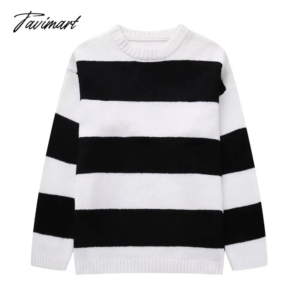 TAVIMART Women's Solid O-neck Pullover Sweaters Autumn Winter Long Sleeve Knitted Jumpers Versatile Fashion Female Warm Fit Knitwear