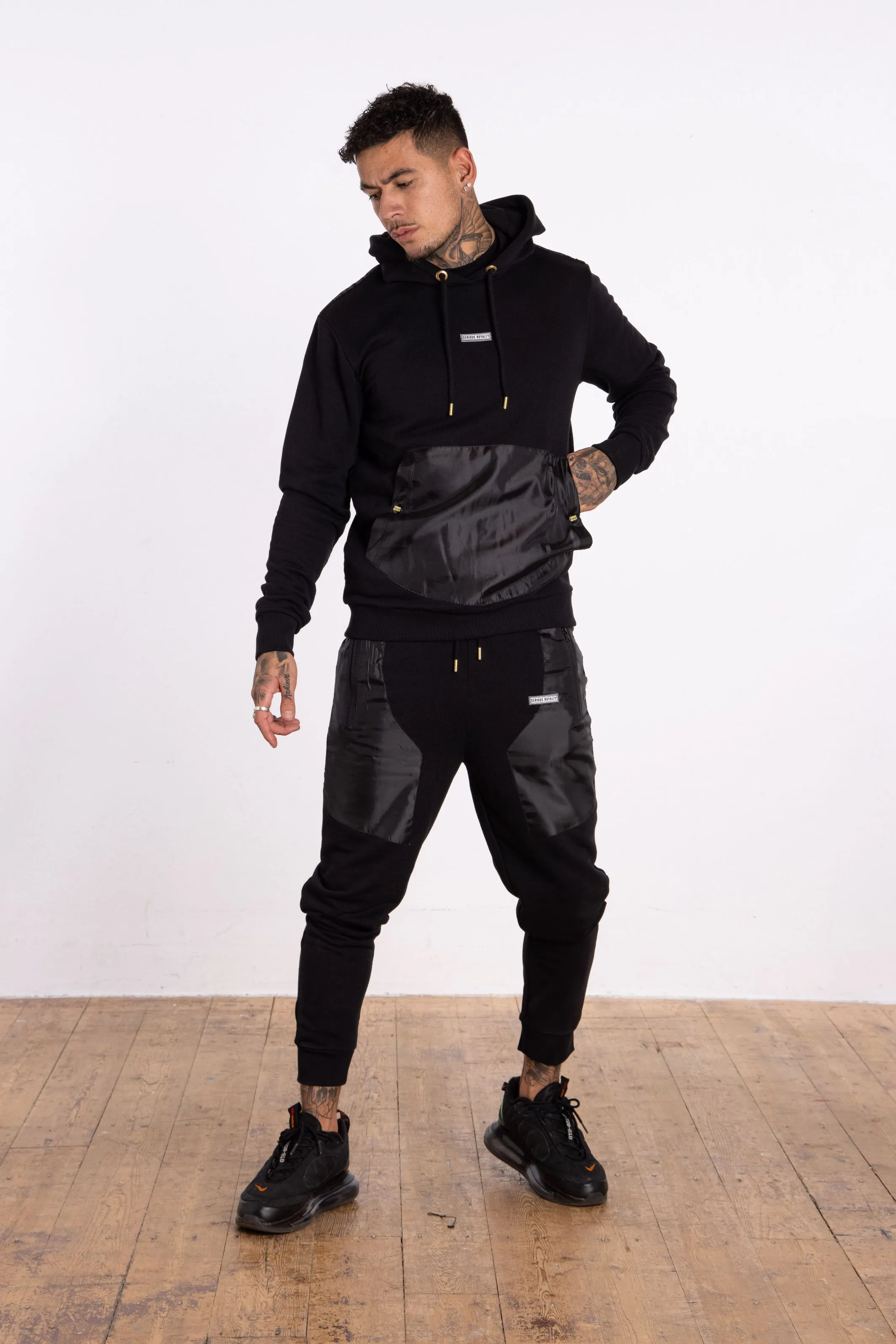 Technical Pocket Panel Hoody - Black