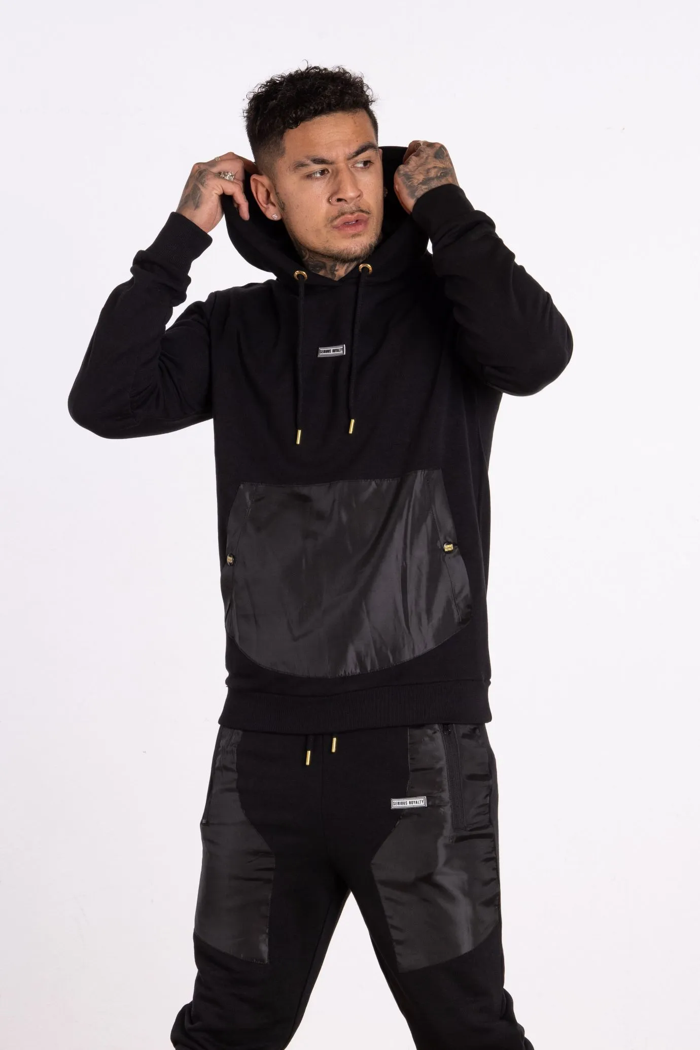 Technical Pocket Panel Hoody - Black