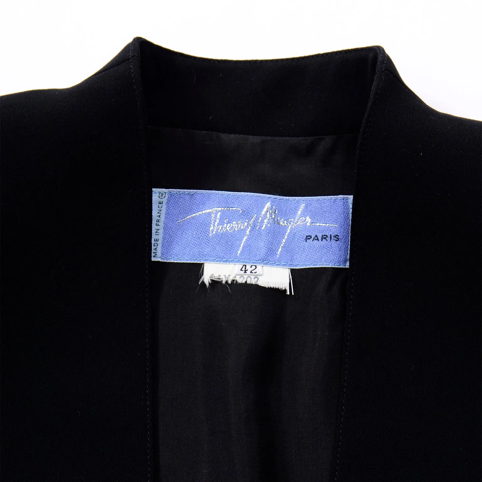 Thierry Mugler Vintage Black Blazer Jacket with Ball Chain Detail