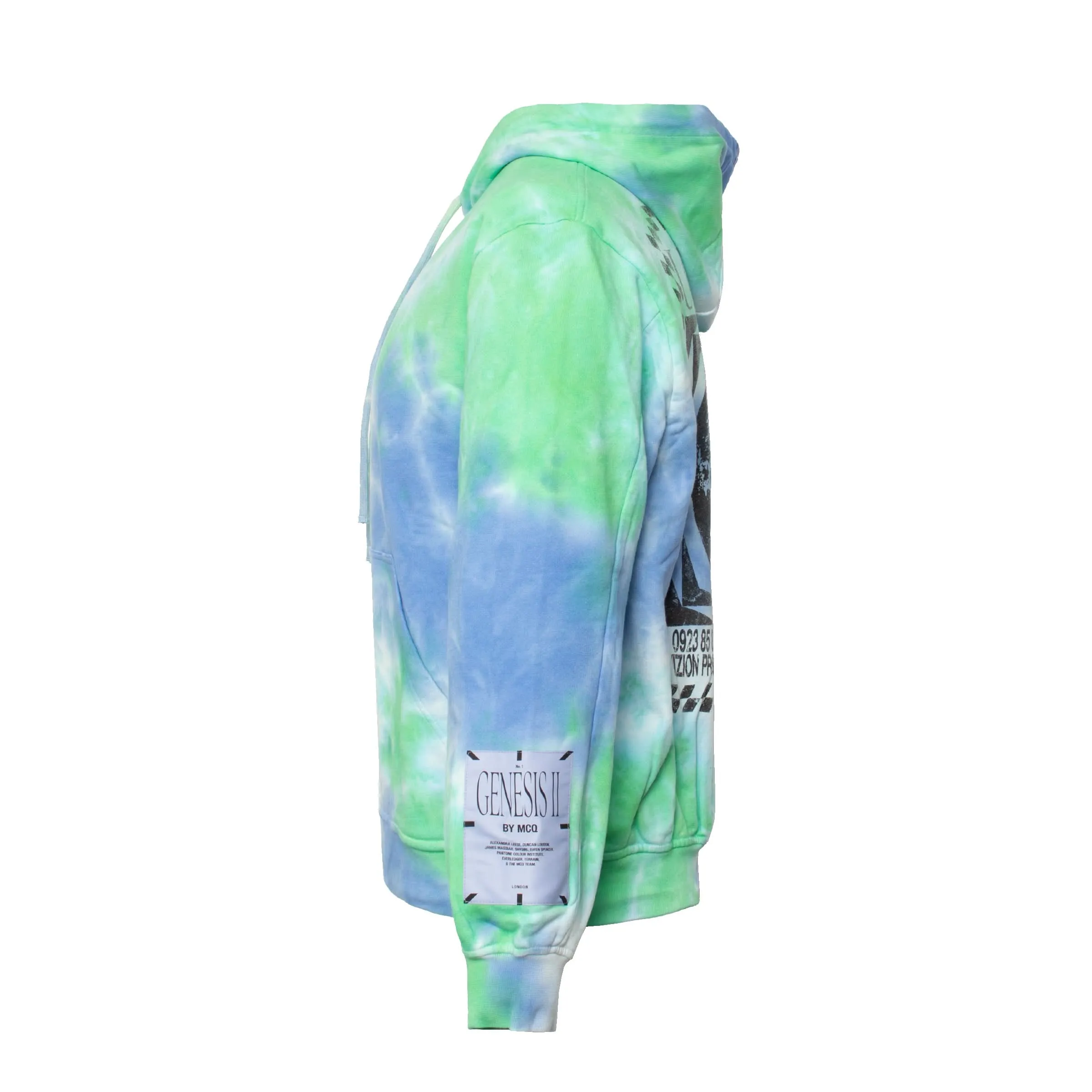 Tie Dye Relaxed Hoodie in Ocean Blue
