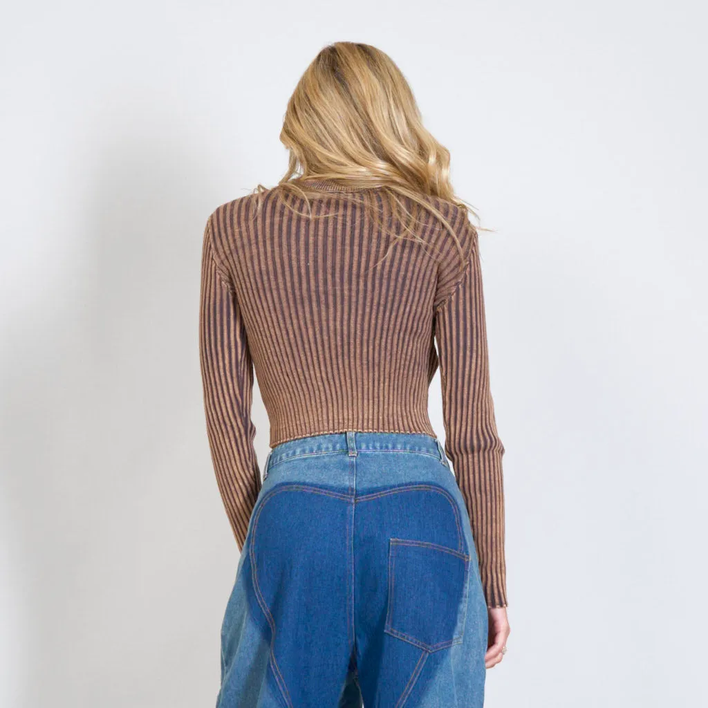 Twisted chic cutout denim jeans wholesale