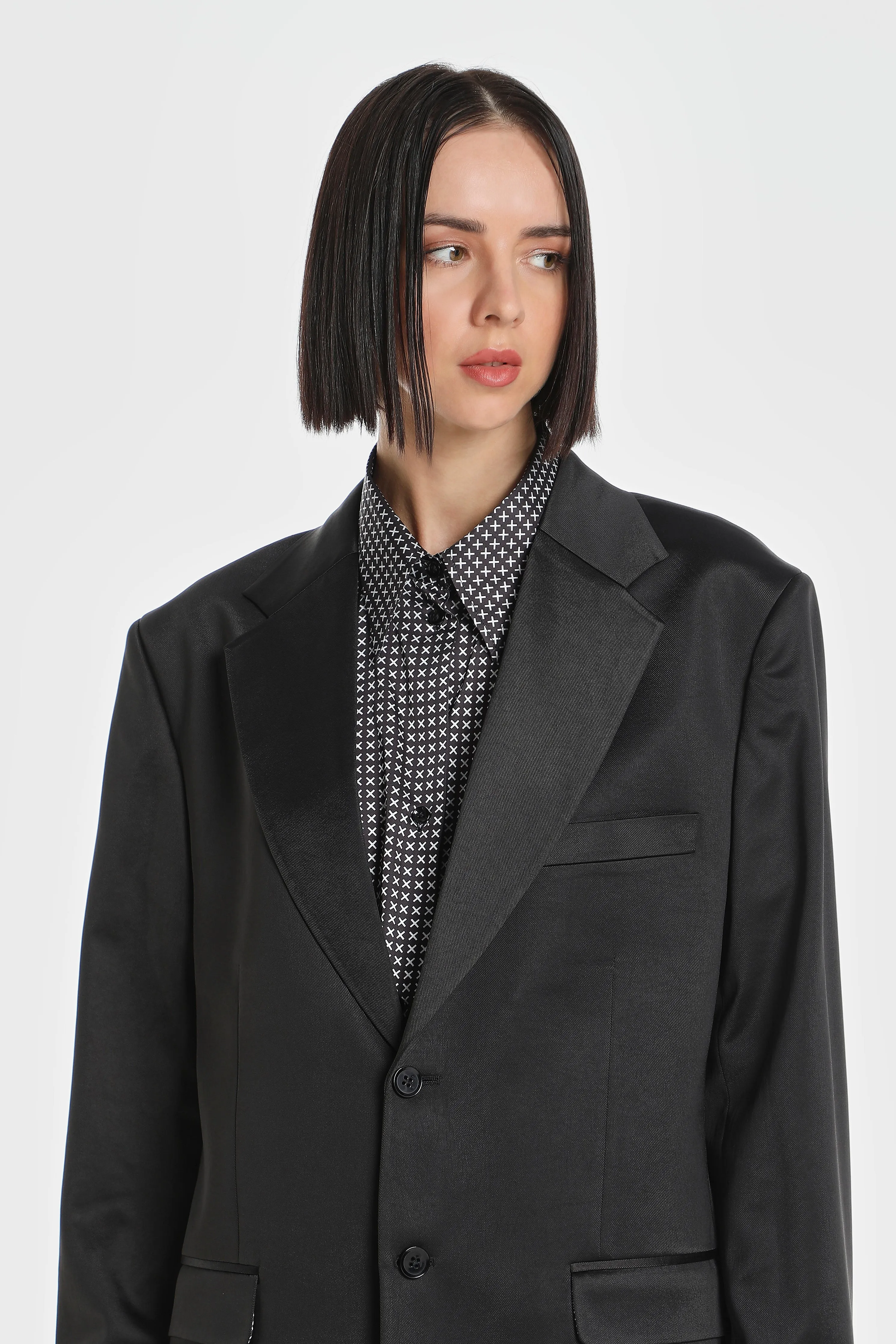 WHAT ARE YOU NOT SILK BLAZER