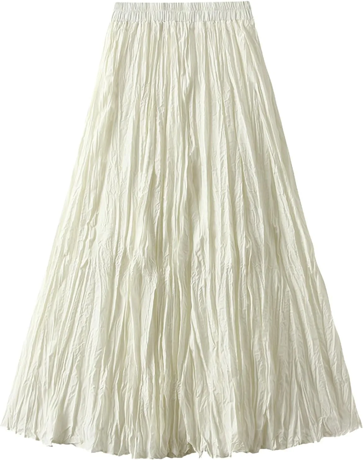 Womens Tulle Ruffle Pleated Skirts Fashion Solid Versatile A Line Maxi Skirt Holiday High Waisted Reversible Skirts