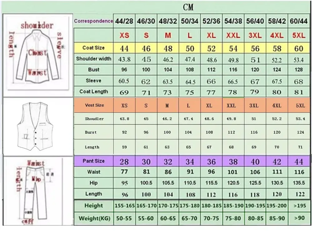 xiangtuibao Costume Homme 3 Pieces New Arrival Men Suits  Slim Fit Peak Lapel One Button Tailor Made Man Suit Blazer (Jacket Pants Vest）