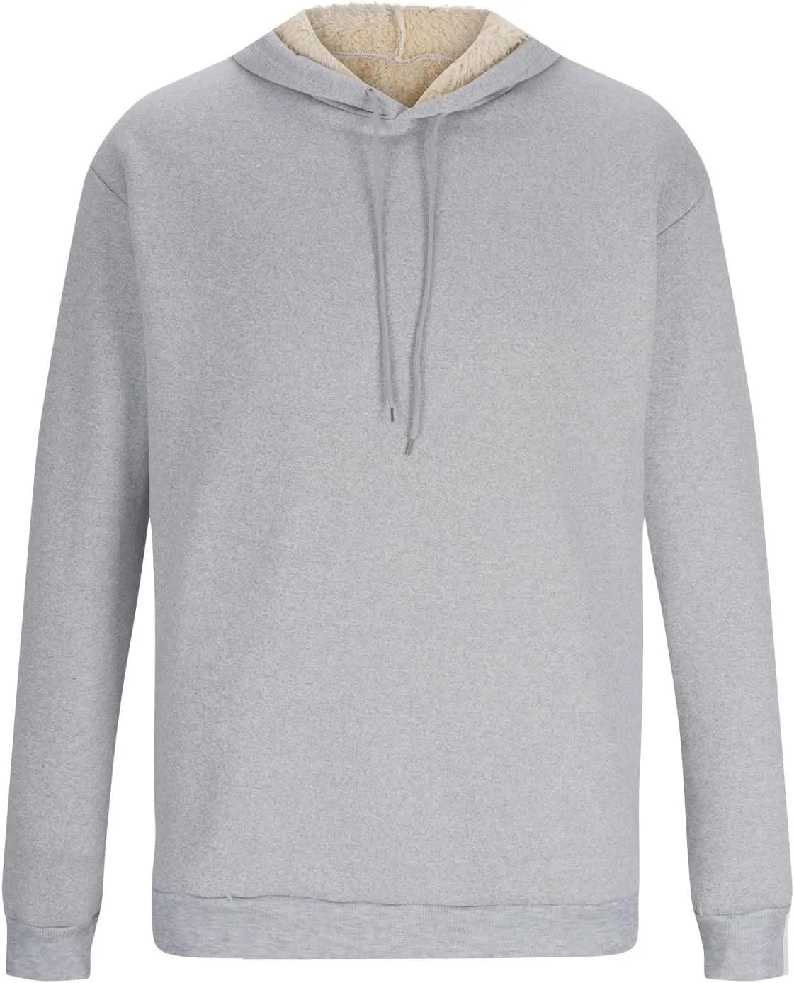 XUNRYAN Hoodies for Men Heavyweight Fleece Sweatshirt Thick Pullover Warm Hooded Sherpa Jackets Long Sleeve Shirts Outerwear