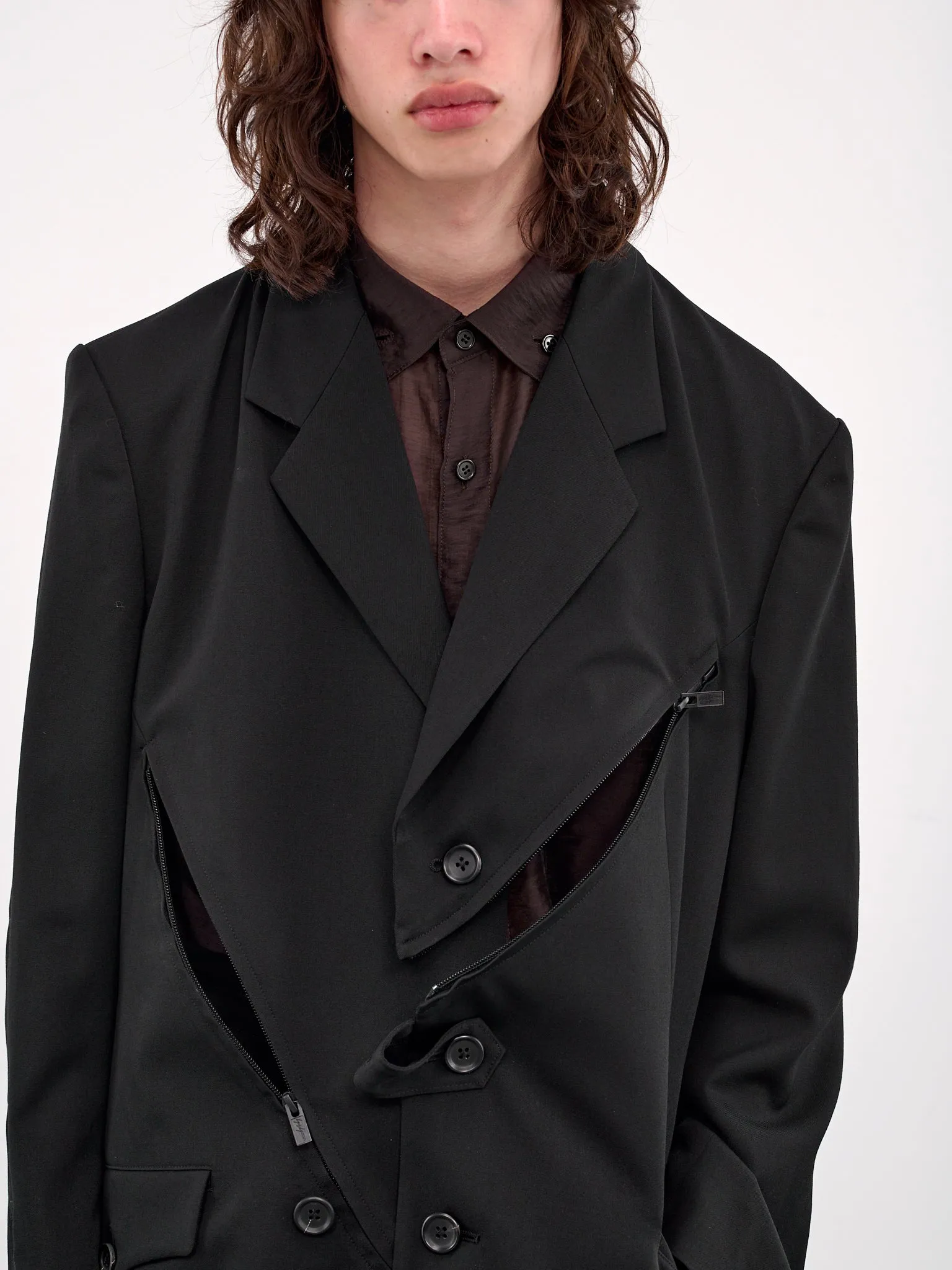 Zip Detail Paneled Jacket (HP-J26-100-2-BLACK)
