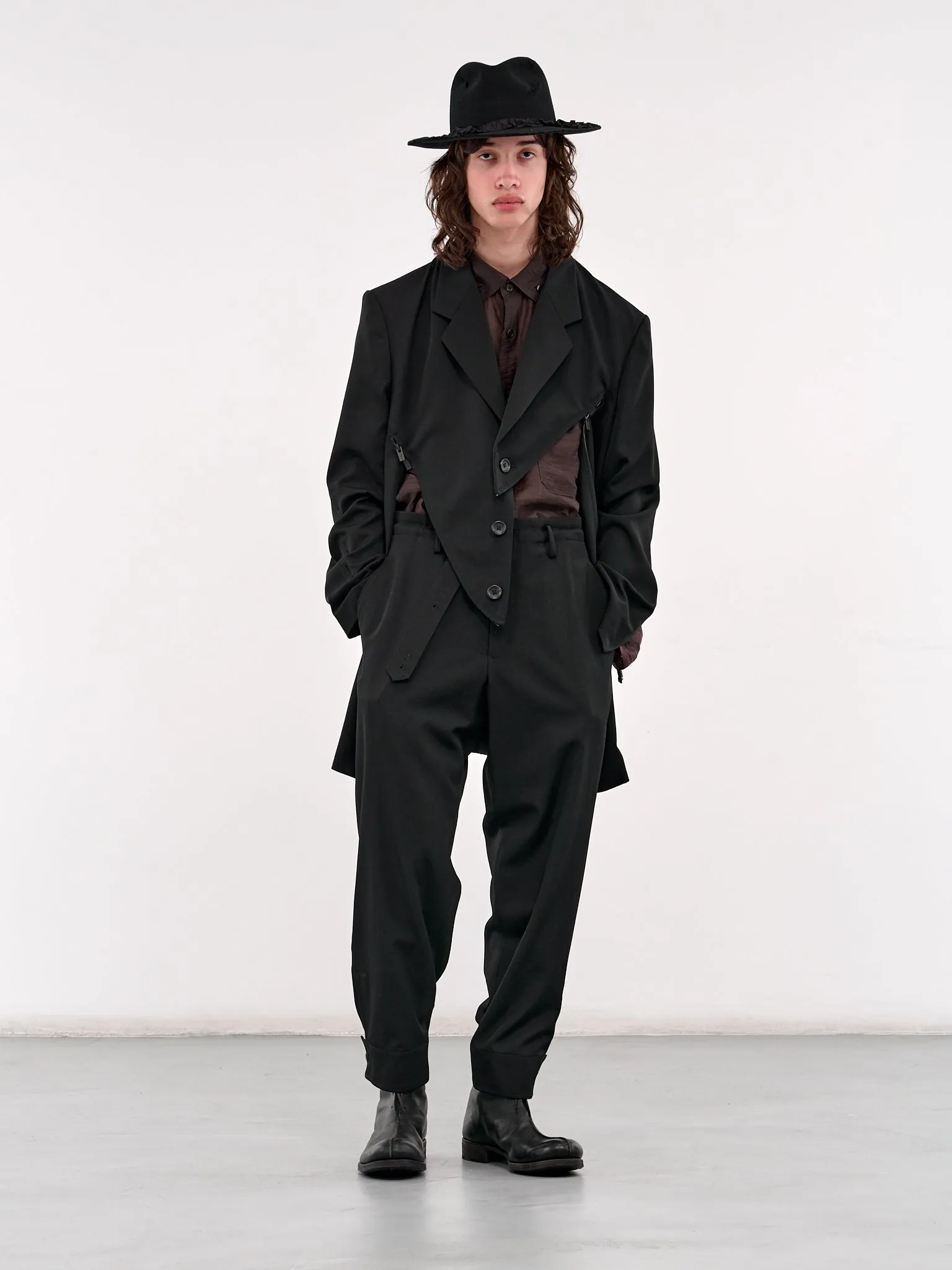 Zip Detail Paneled Jacket (HP-J26-100-2-BLACK)